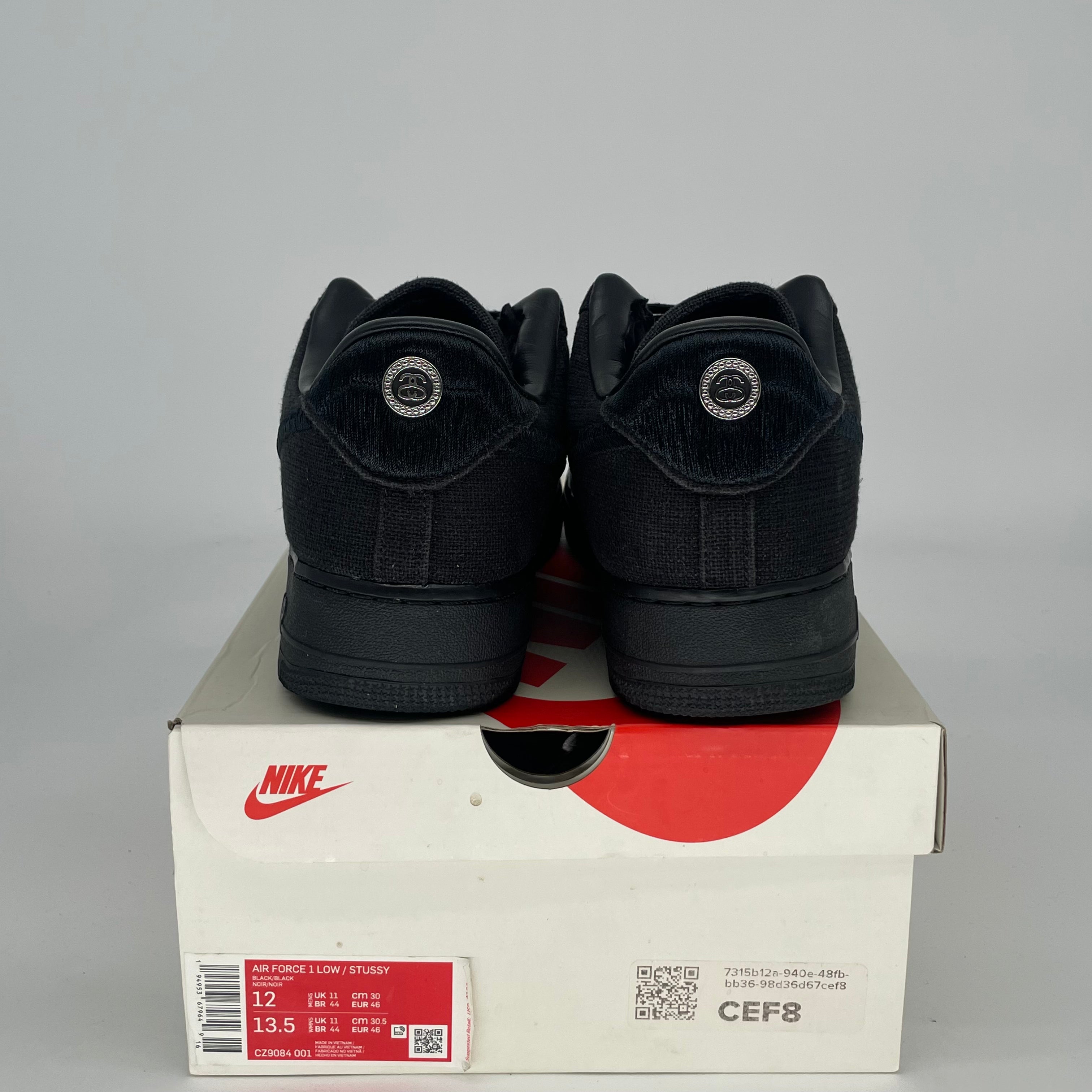 STUSSY X NIKE AIR FORCE 1 LOW BLACK CZ9084-001 SIZE 12/13.5W