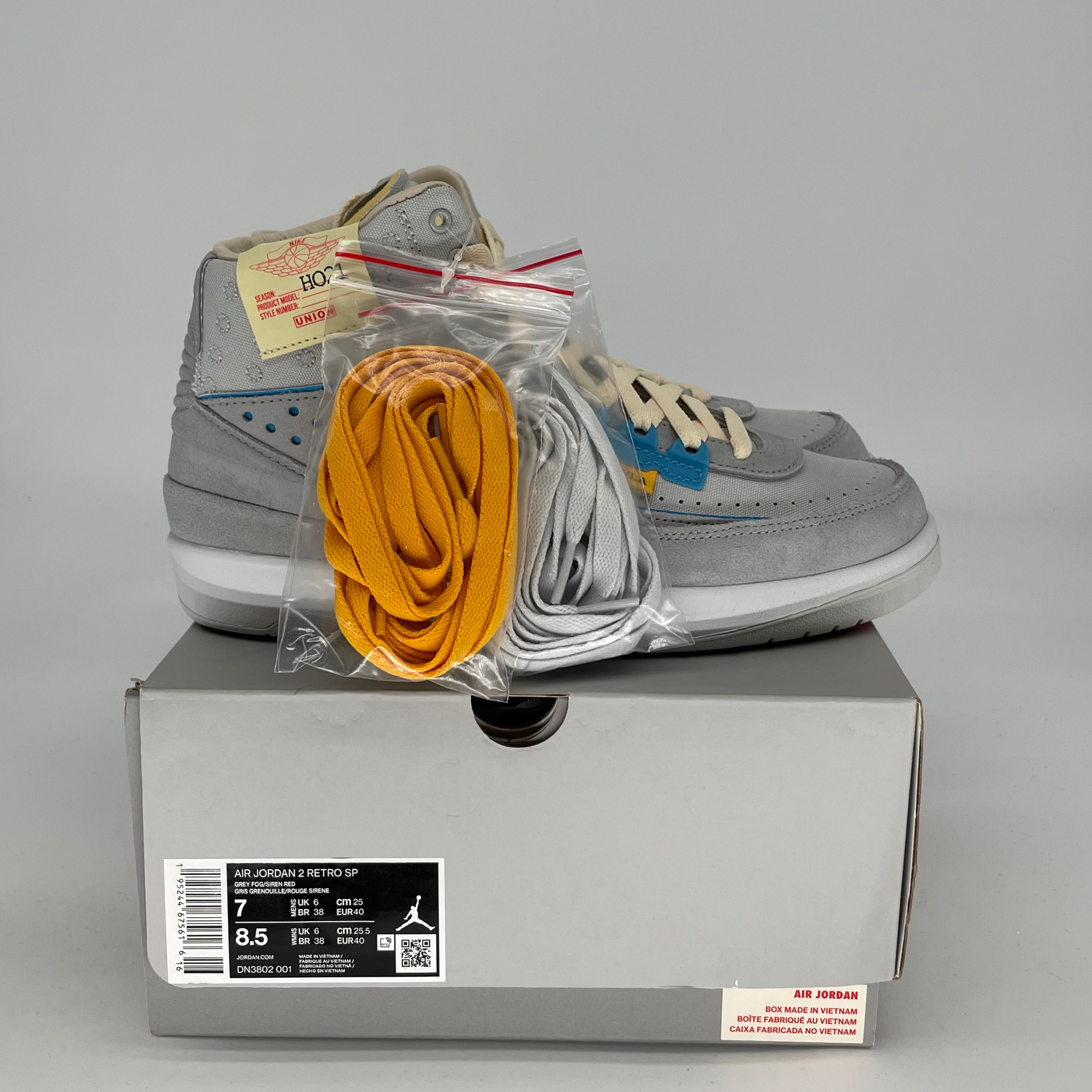 AIR JORDAN 2 UNION GREY FOG SIZE 7/8.5W DN3802-001