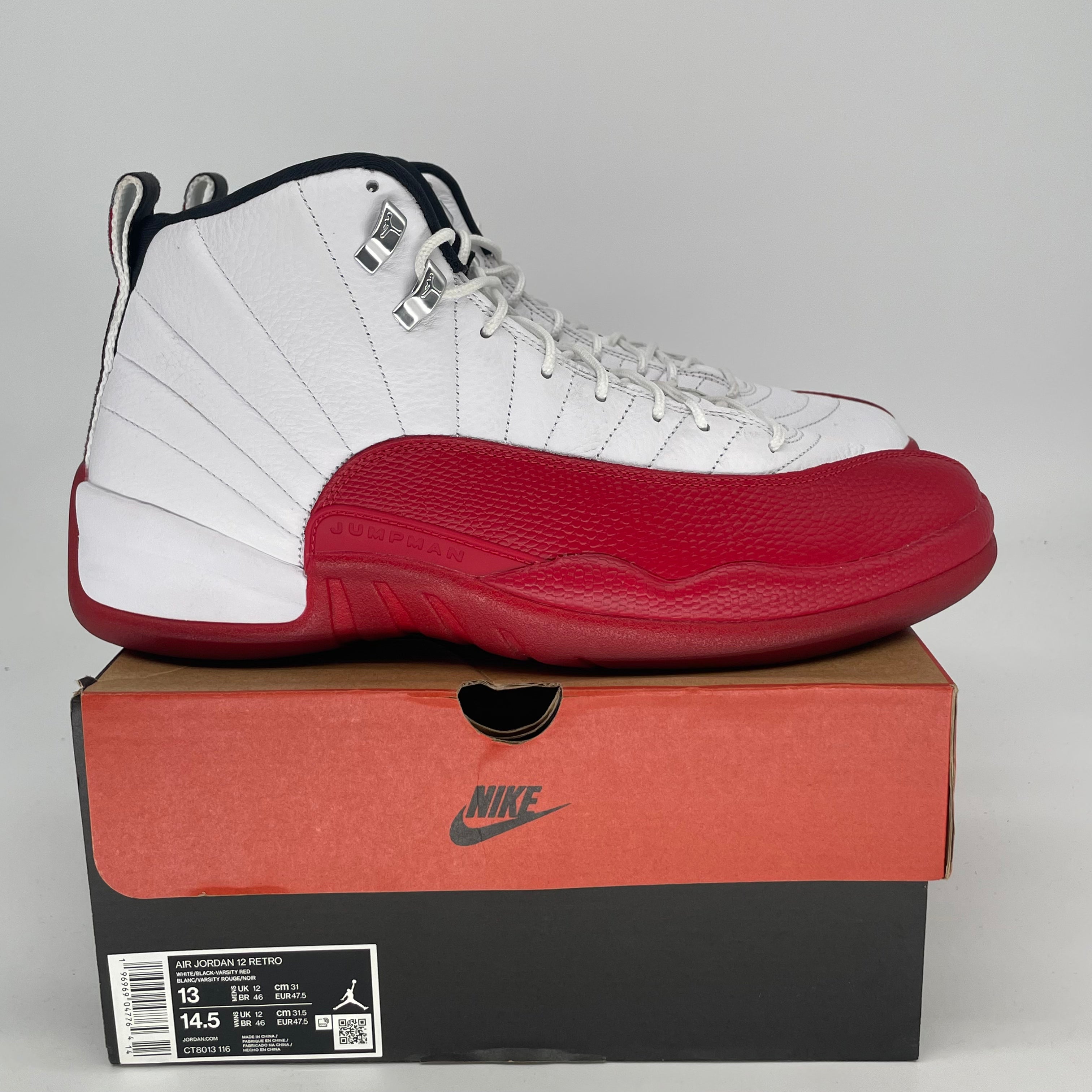 AIR JORDAN 12 CHERRY CT8013-116 SIZE 13/14.5W