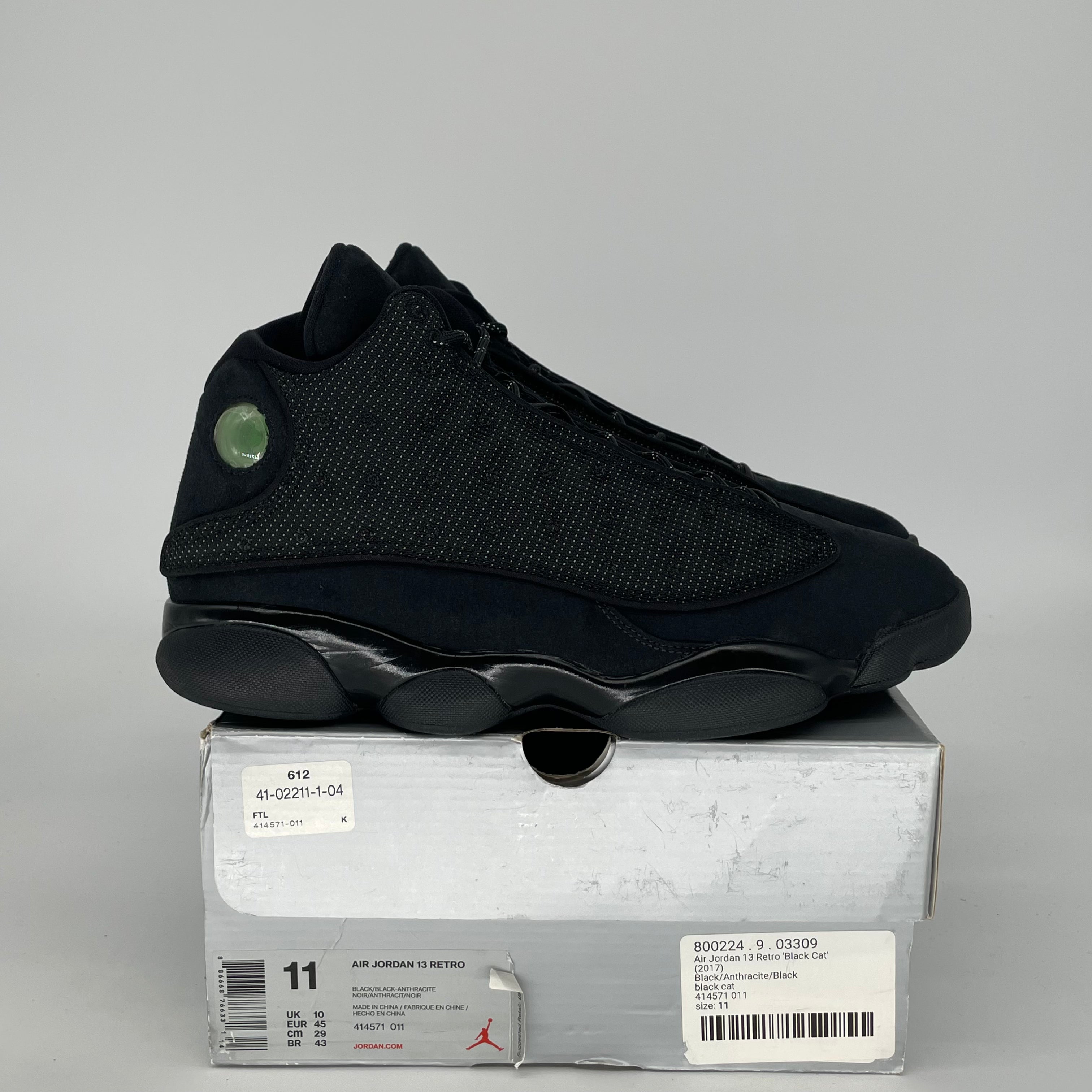 AIR JORDAN 13 BLACK CAT 414571-011 SIZE 11/12.5W