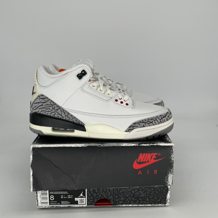 AIR JORDAN 3 WHITE CEMENT REIMAGINED SIZE 8/9.5W DN3707-100
