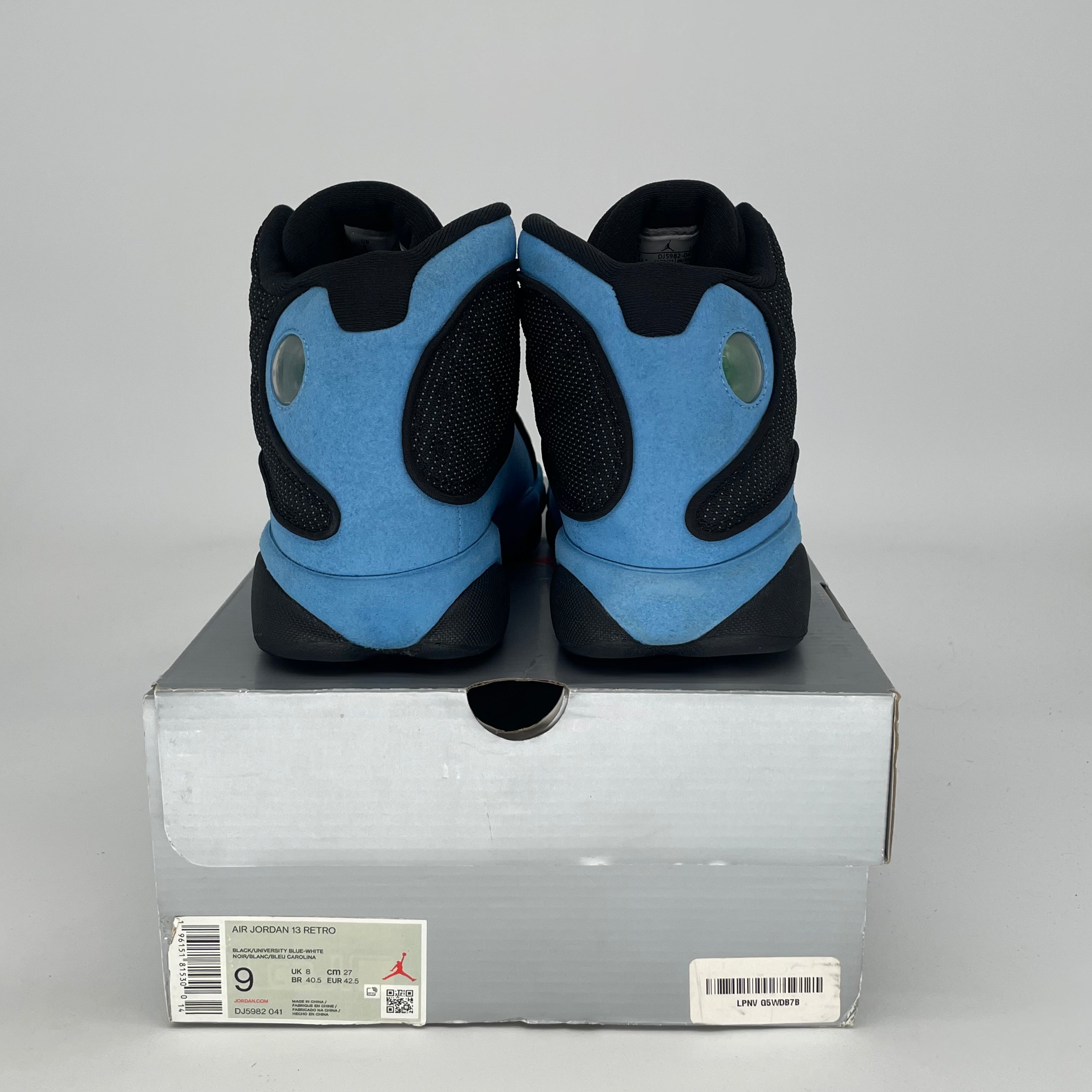 AIR JORDAN 13 BLACK UNIVERSITY BLUE DJ5982-041 SIZE 9/10.5W