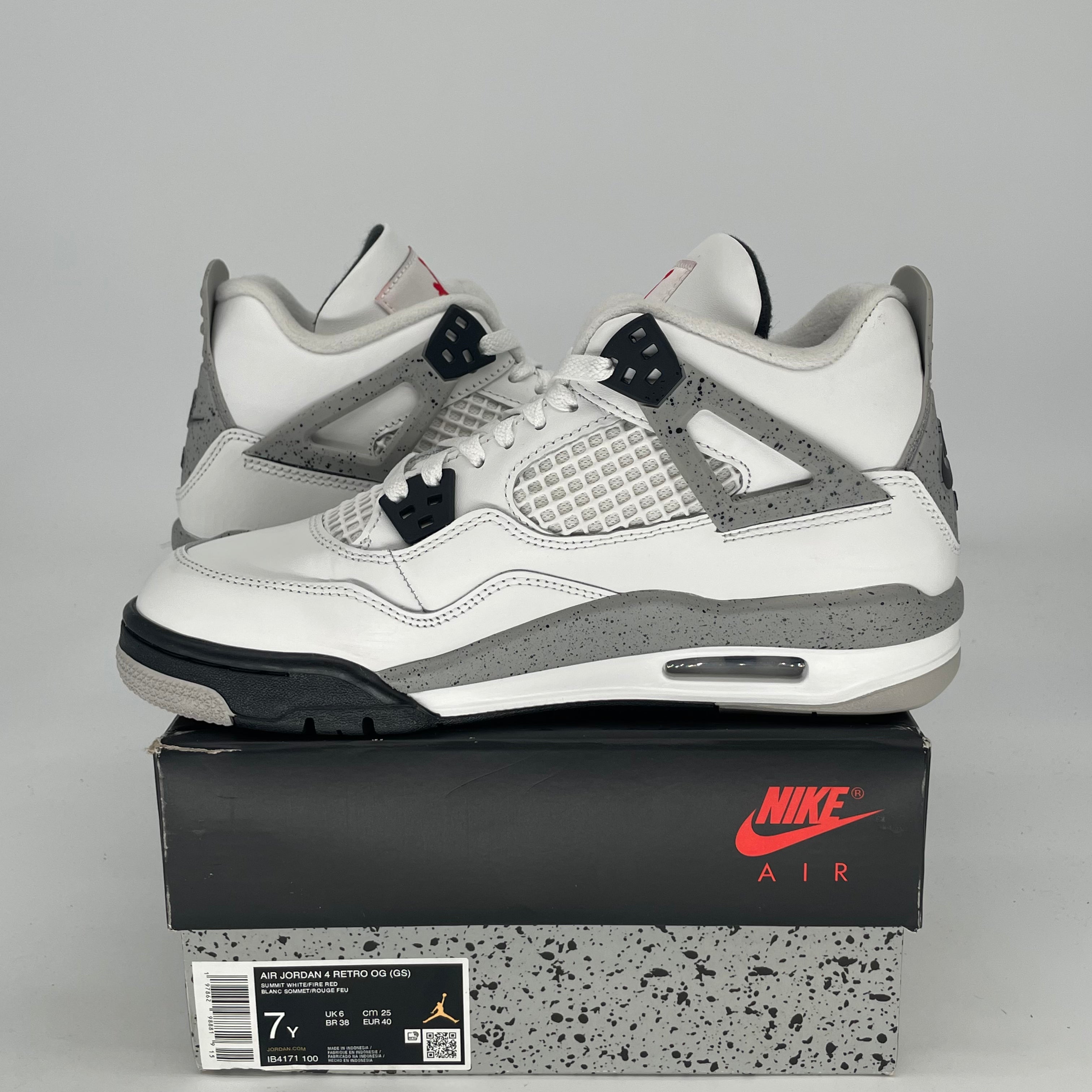 AIR JORDAN 4 WHITE CEMENT IB4171-100 SIZE 7/8.5W