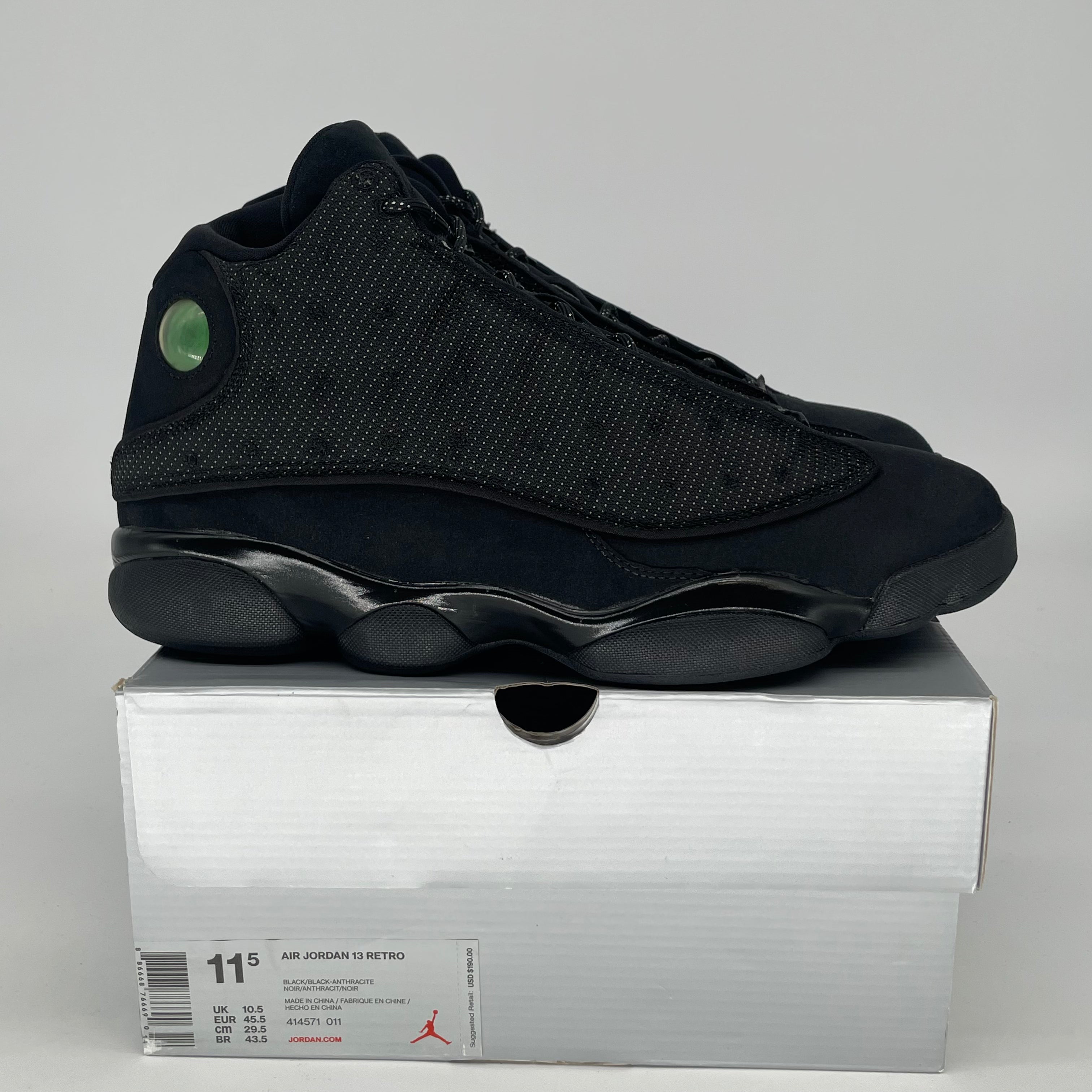 AIR JORDAN 13 BLACK CAT 414571-011 SIZE 11.5/13W