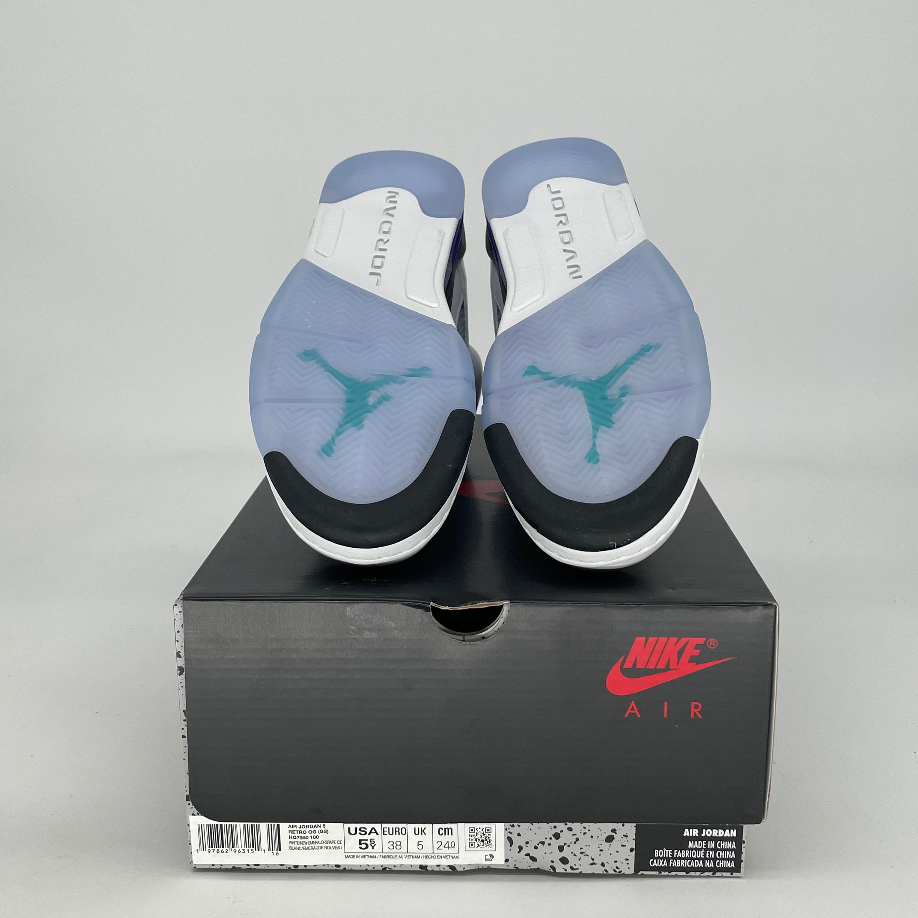 AIR JORDAN 5 GRAPE HQ7980-100 SIZE 5.5/7W