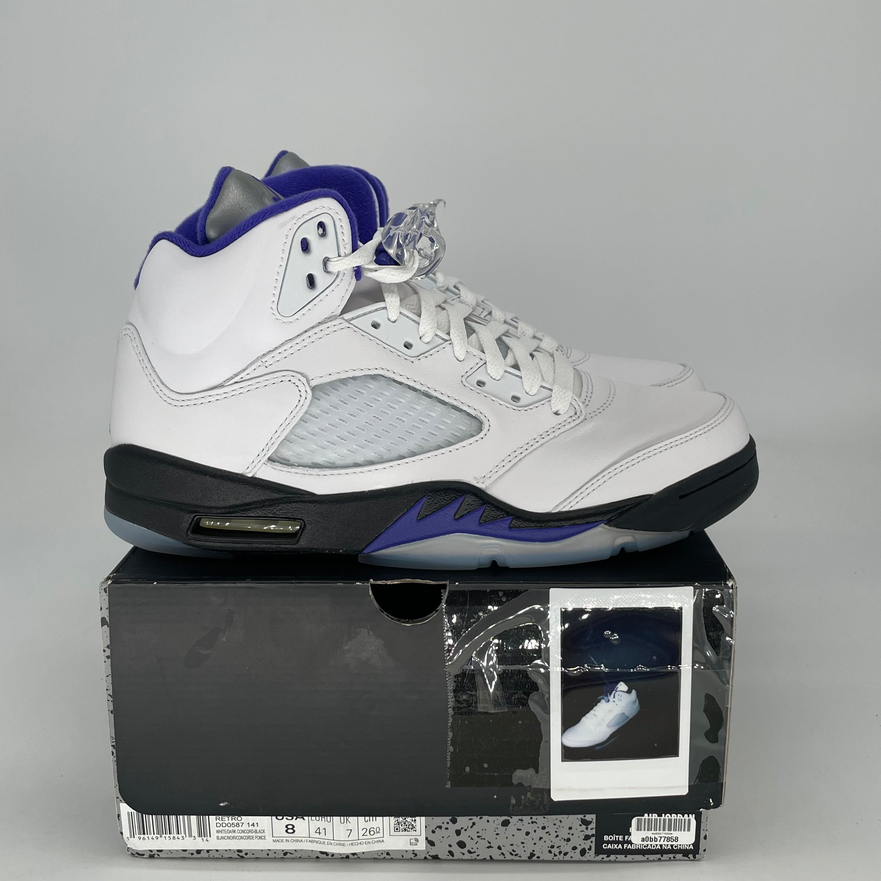AIR JORDAN 5 DARK CONCORD DD0587-141 SIZE 8/9.5W
