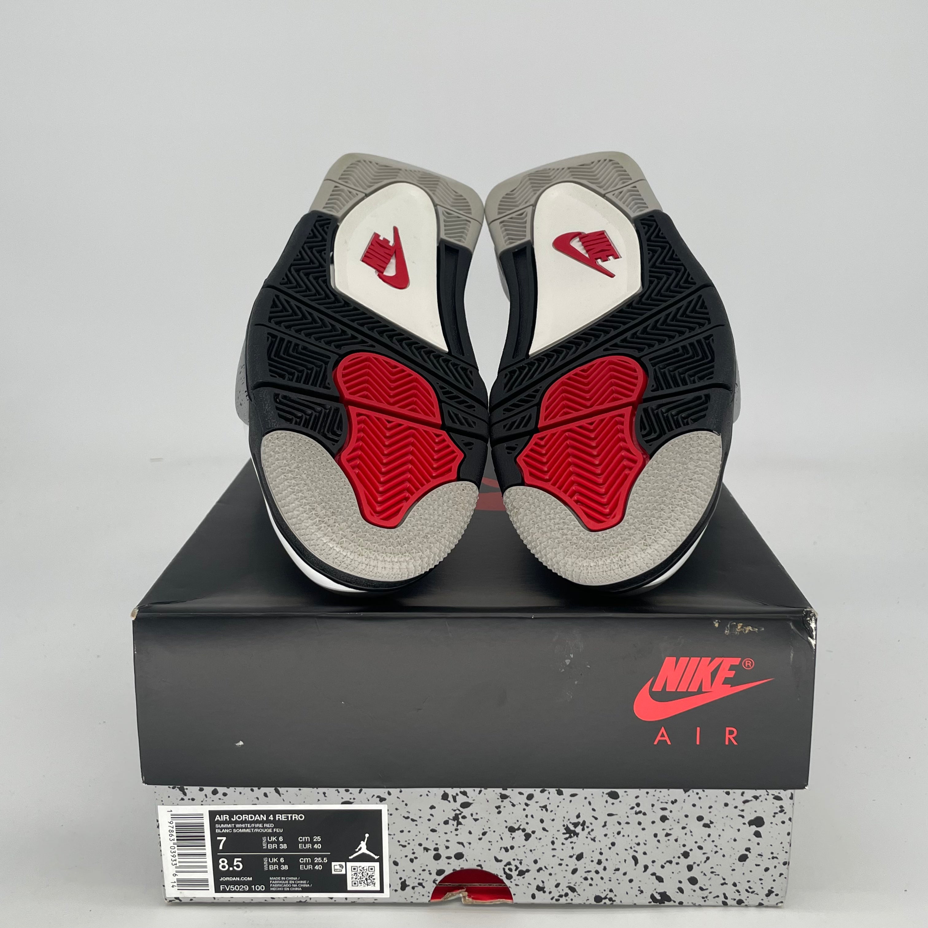 AIR JORDAN 4 WHITE CEMENT FV5029-100 SIZE 7/8.5W