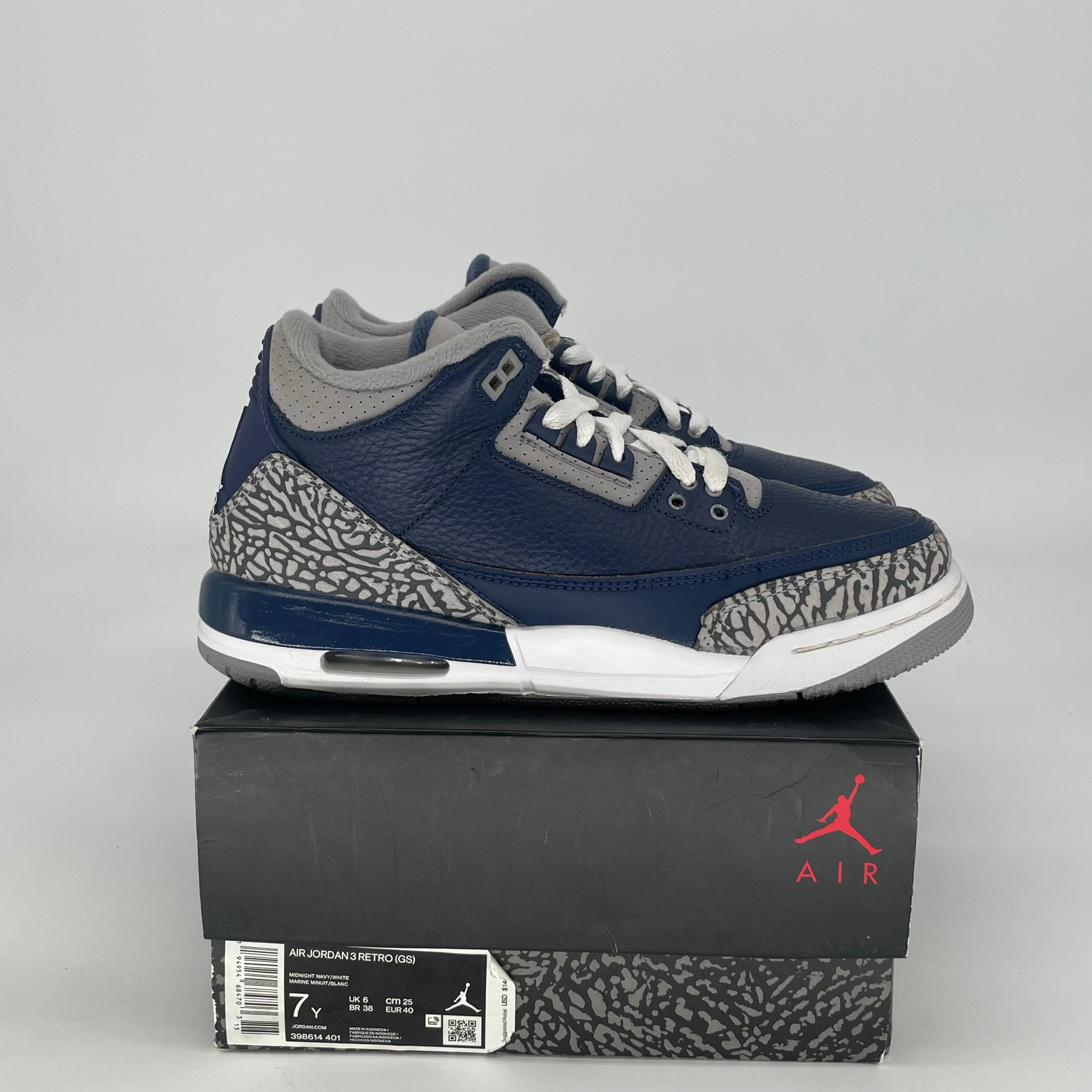AIR JORDAN 3 GEORGETOWN 398614-401 SIZE 7/8.5W