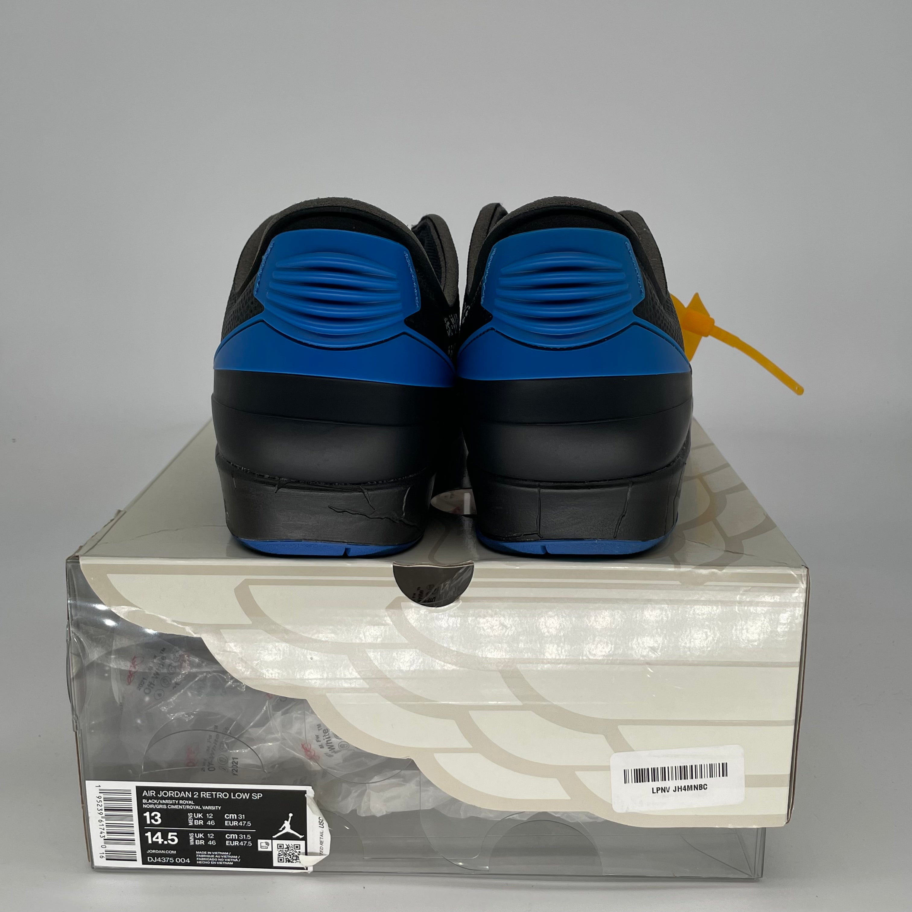 OFF WHITE X AIR JORDAN 2 LOW BLACK BLUE SIZE 13 DJ4375-004