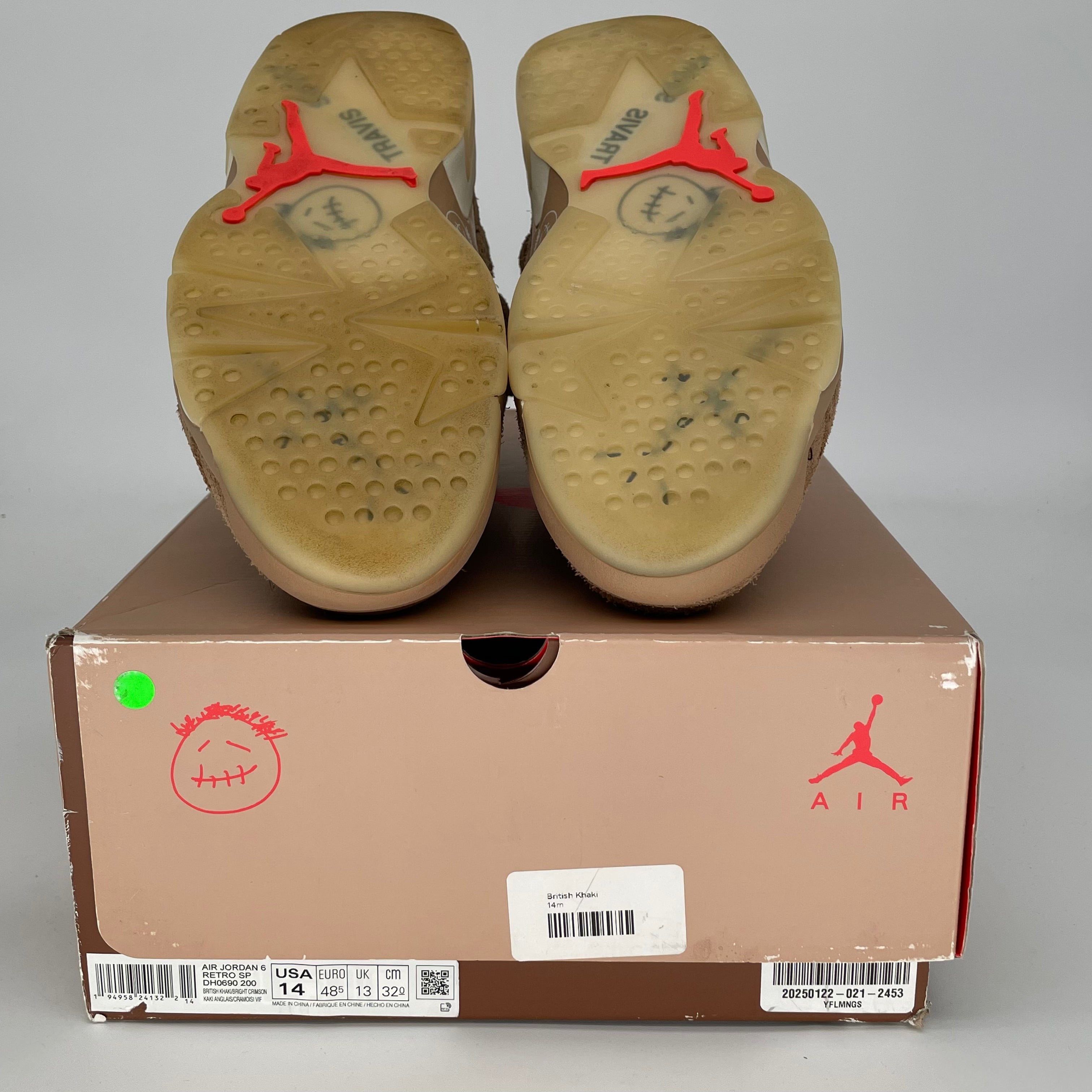 AIR JORDAN 6 TRAVIS SCOTT BRITISH KHAKI SIZE 14 DH0690-200