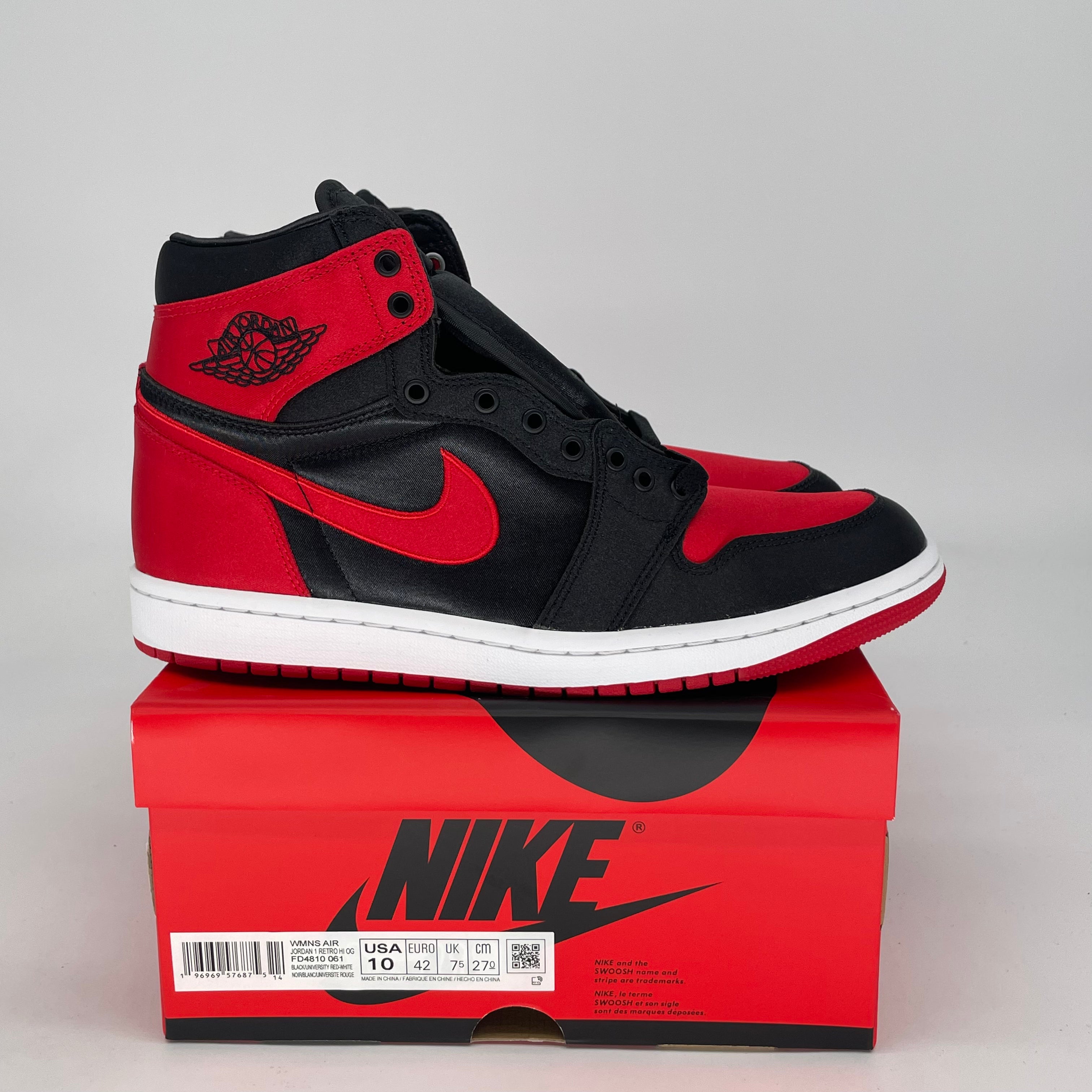 AIR JORDAN 1 SATIN BRED W FD4810-061 SIZE 8.5/10W