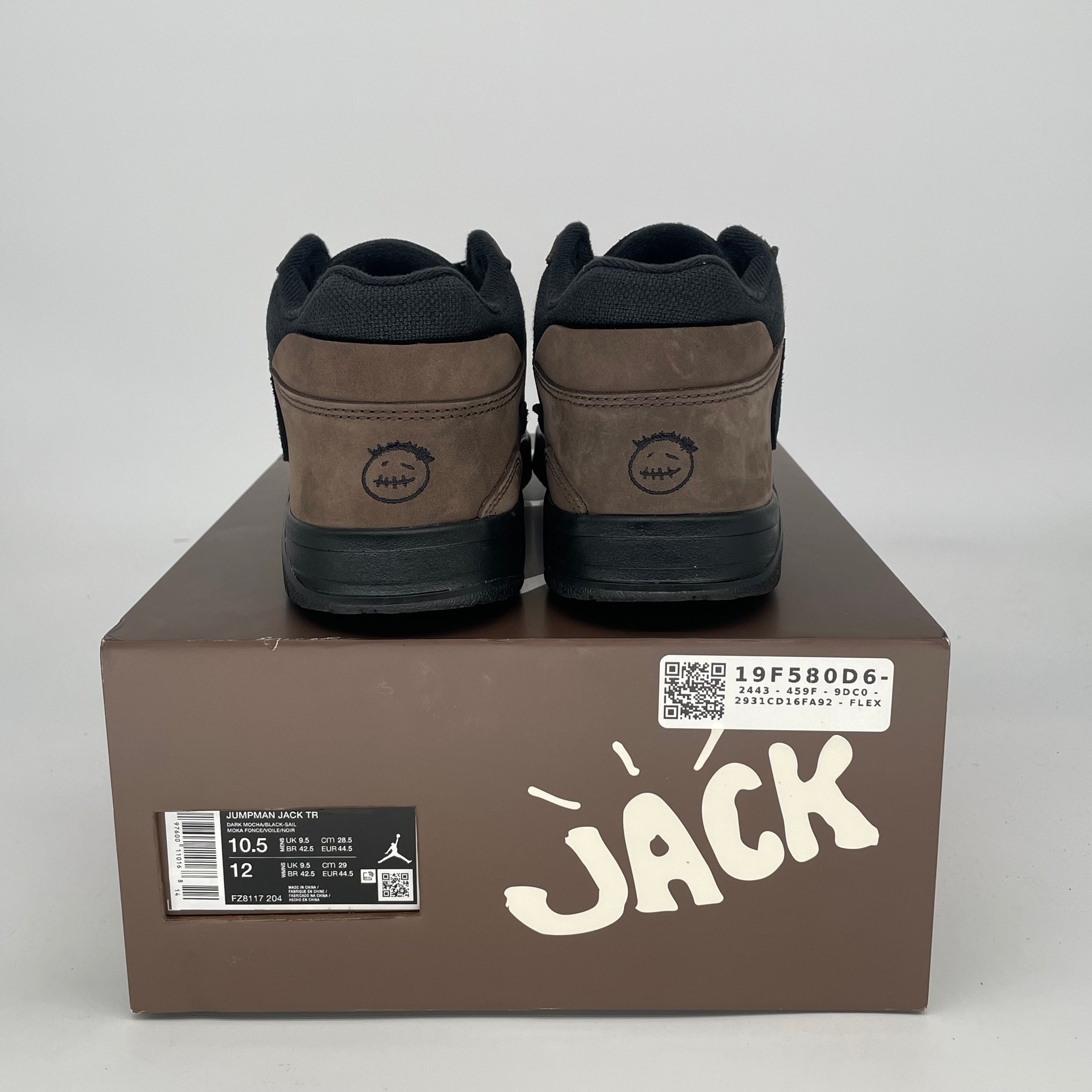 TRAVIS SCOTT X JORDAN JUMPMAN JACK TR DARK MOCHA FR8117-204 SIZE 10.5/12W