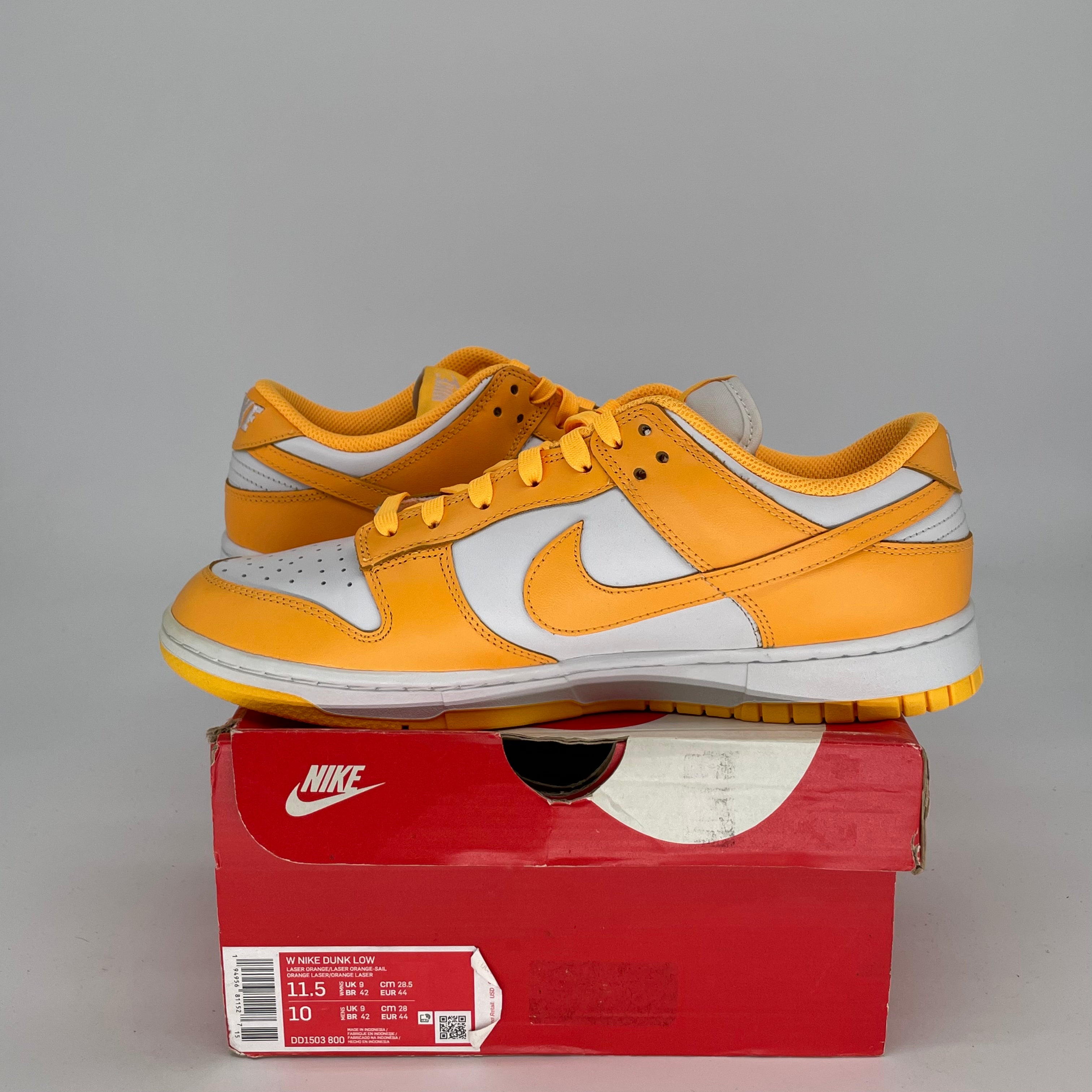 NIKE DUNK LOW LASER ORANGE W 10/11.5W DD1503-800