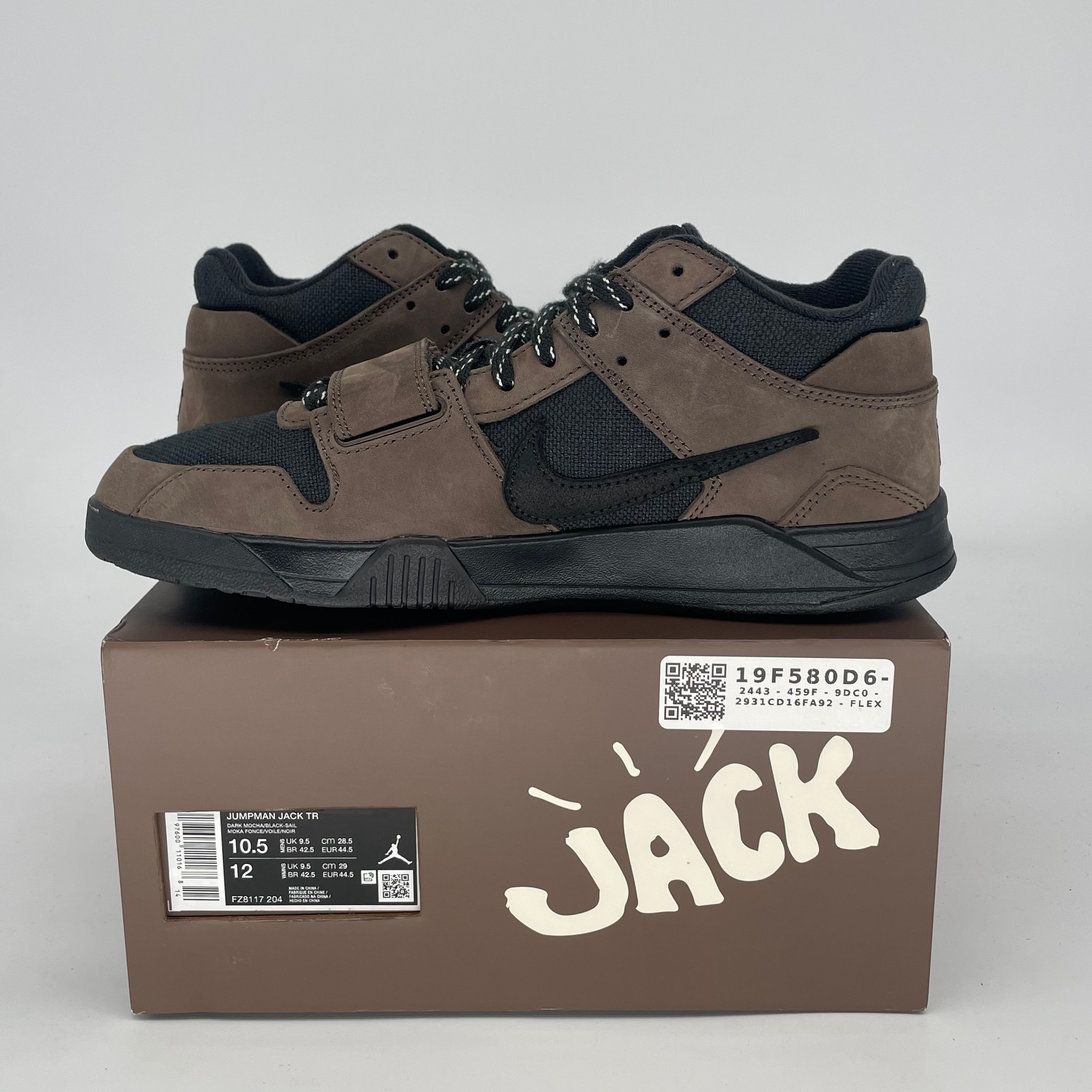 TRAVIS SCOTT X JORDAN JUMPMAN JACK TR DARK MOCHA FR8117-204 SIZE 10.5/12W