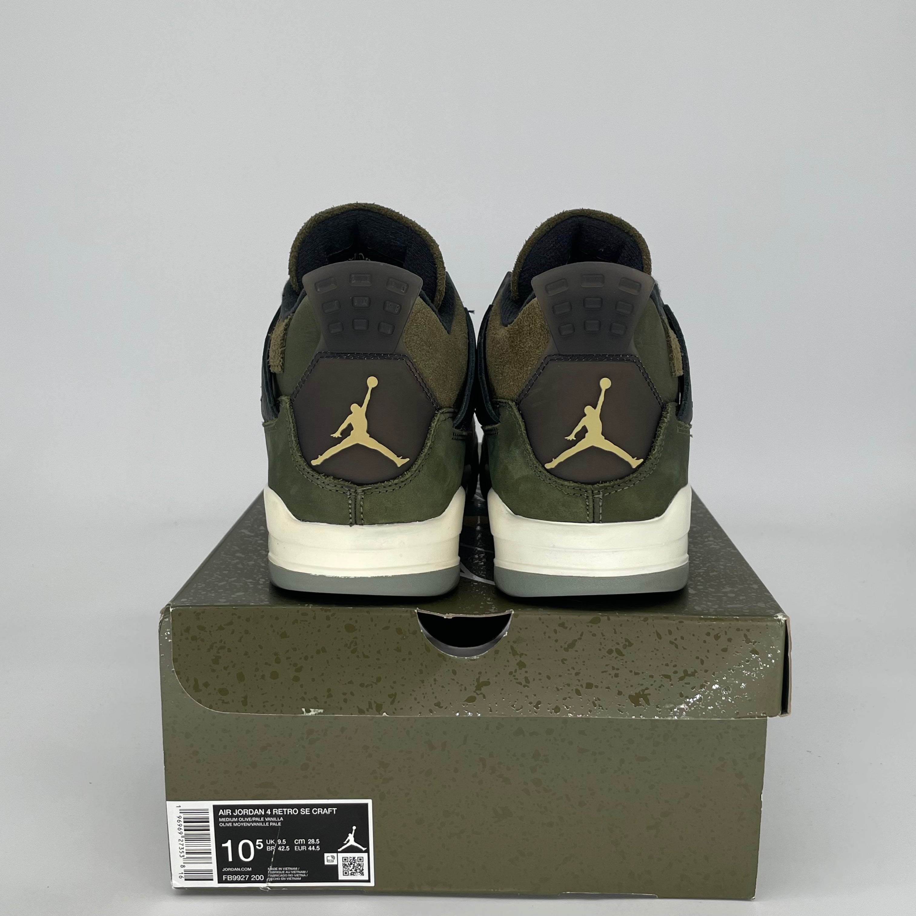 AIR JORDAN 4 CRAFT MEDIUM OLIVE FB9927-200 SIZE 10.5/12W