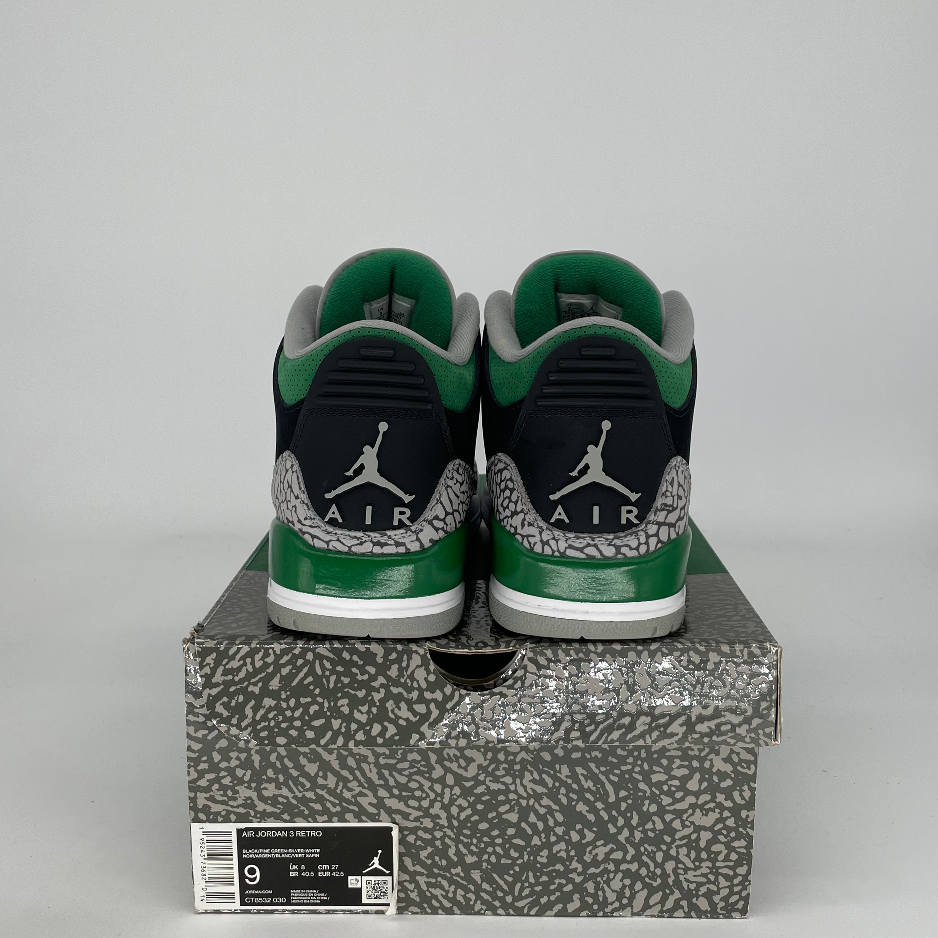 AIR JORDAN 3 PINE GREEN CT8532-030 SIZE 9/10.5W