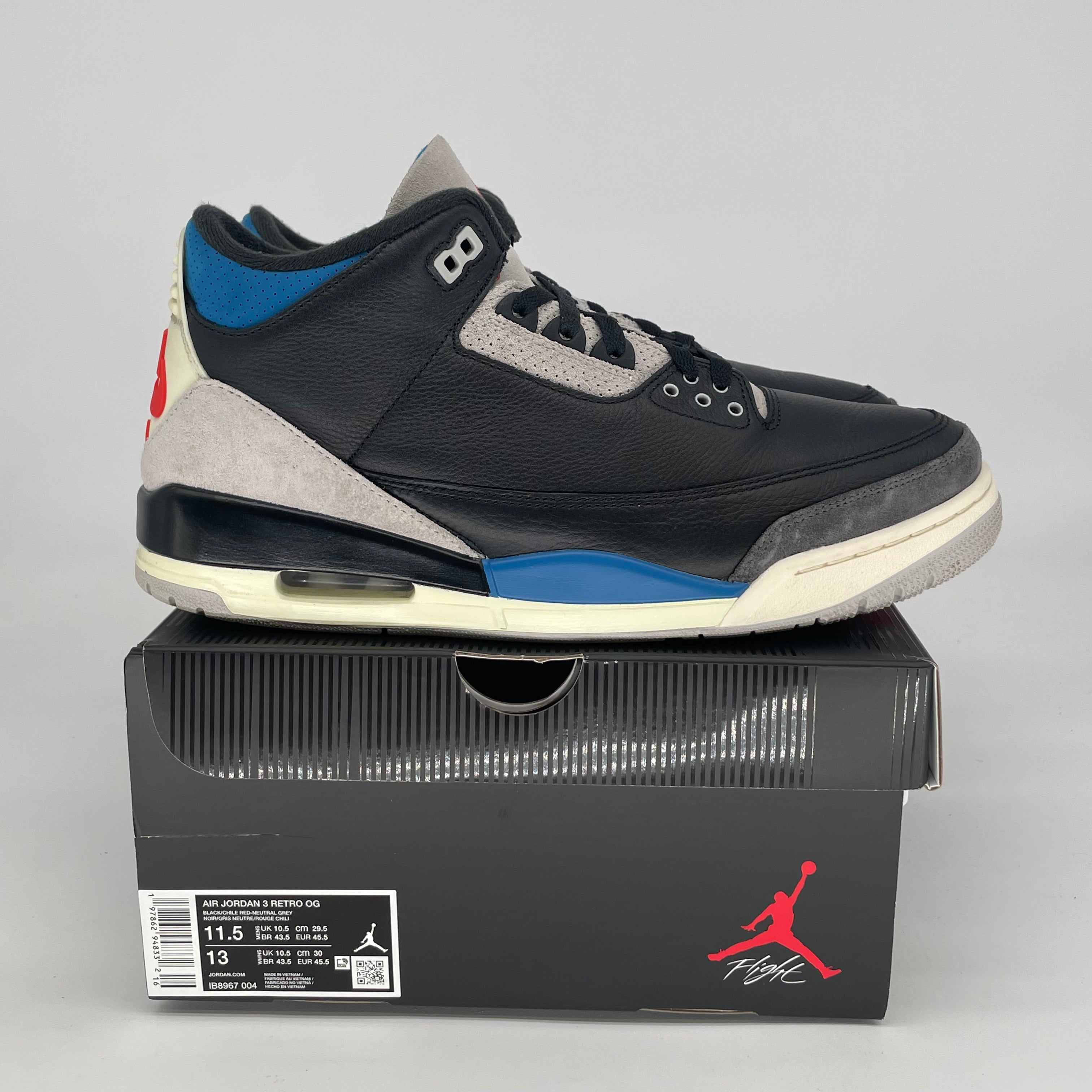 AIR JORDAN 3 RARE AIR IB8967-004 SIZE 11.5/13W