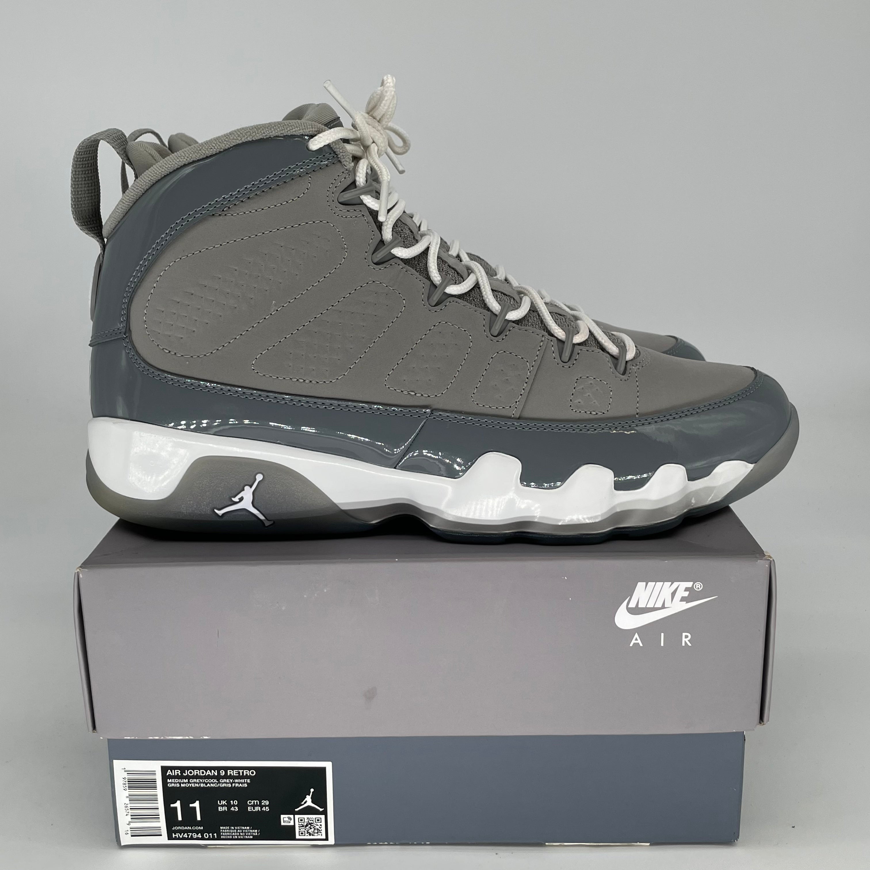AIR JORDAN 9 COOL GREY SIZE 11/12.5W HV4794-011