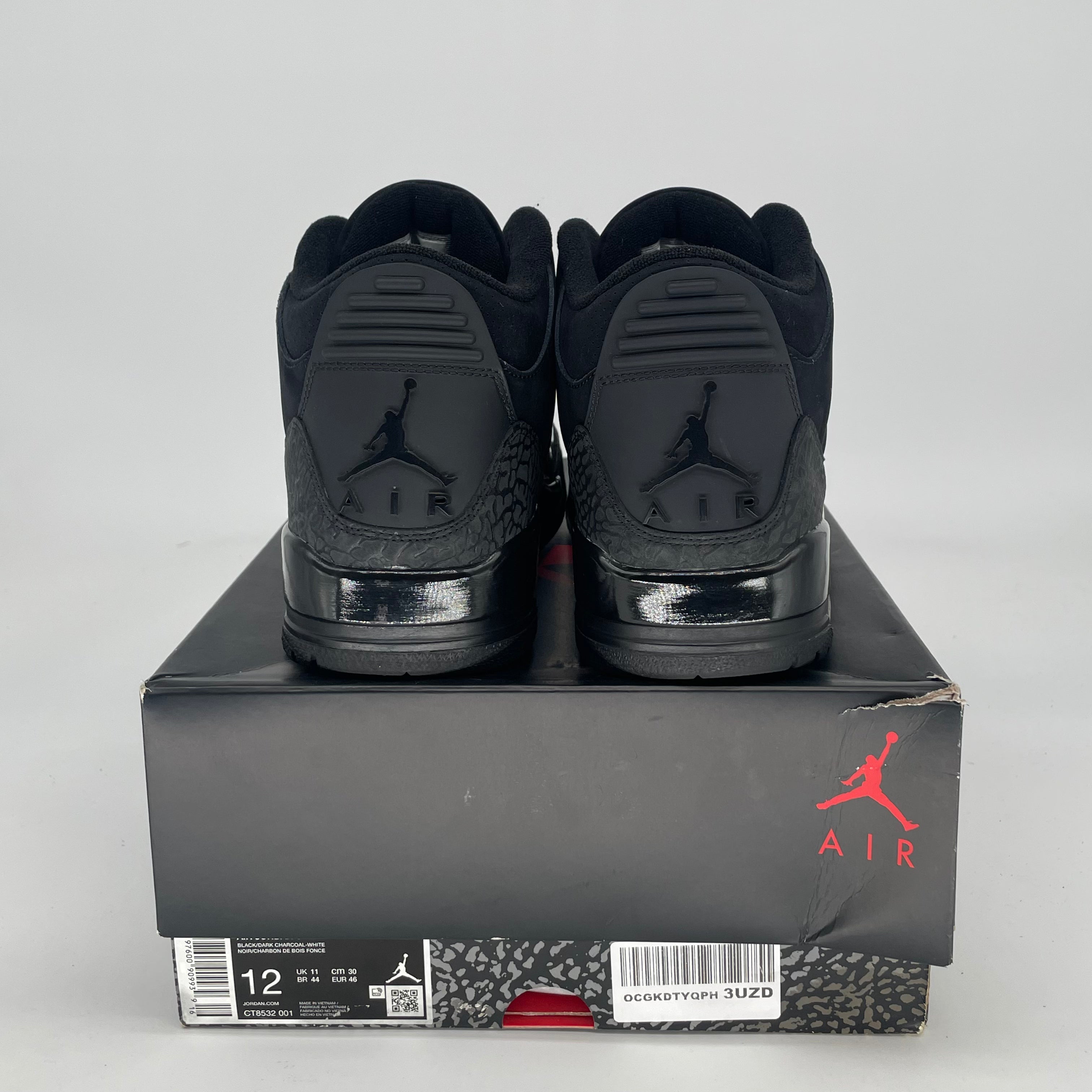 AIR JORDAN 3 BLACK CAT CT8532-001 SIZE 12/13.5W