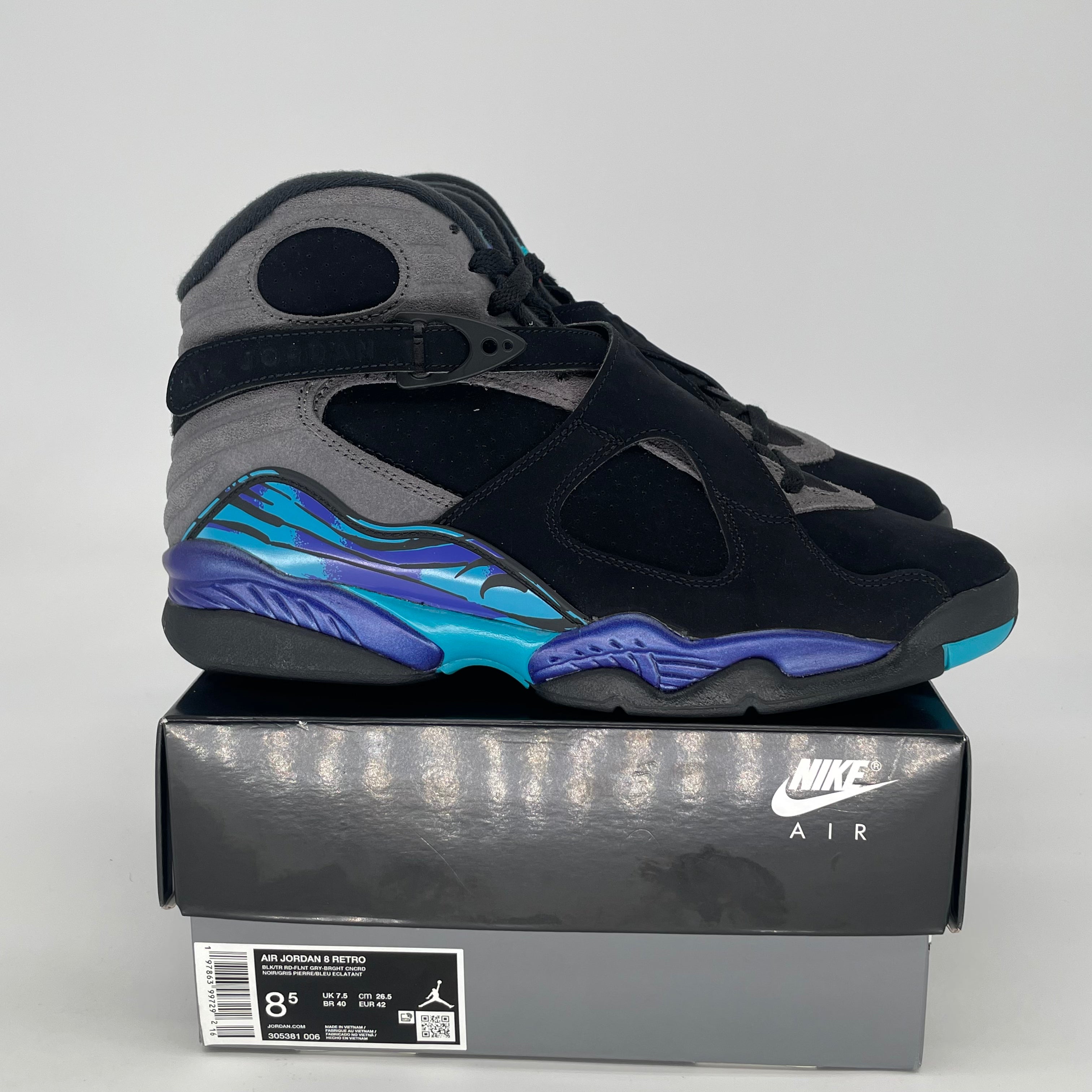 AIR JORDAN 8 AQUA 305381-006 SIZE 8.5/10W