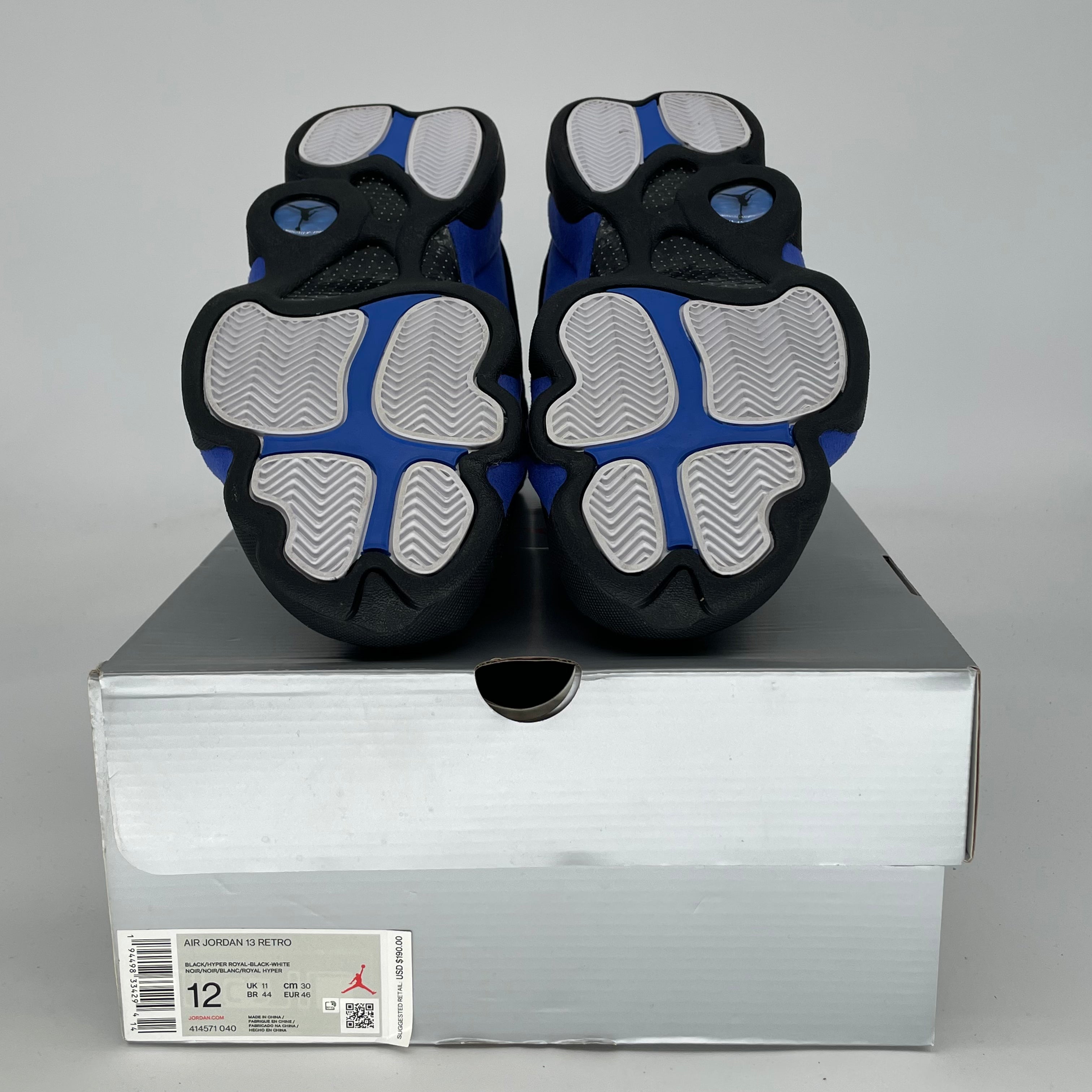 AIR JORDAN 13 BLACK HYPER ROYAL SIZE 12/13.5W 414571-040
