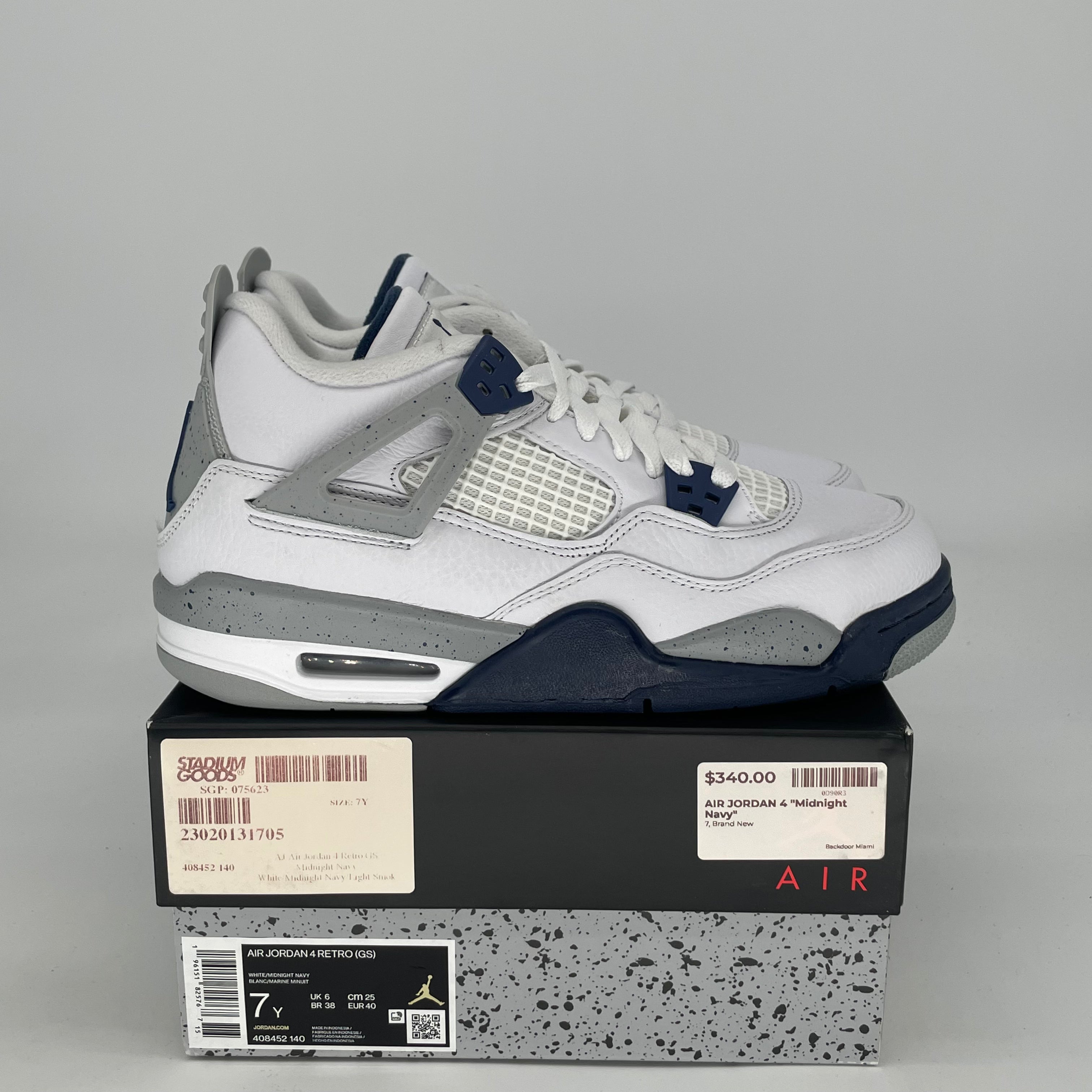 AIR JORDAN 4 MIDNIGHT NAVY 408452-140 SIZE 7/8.5W