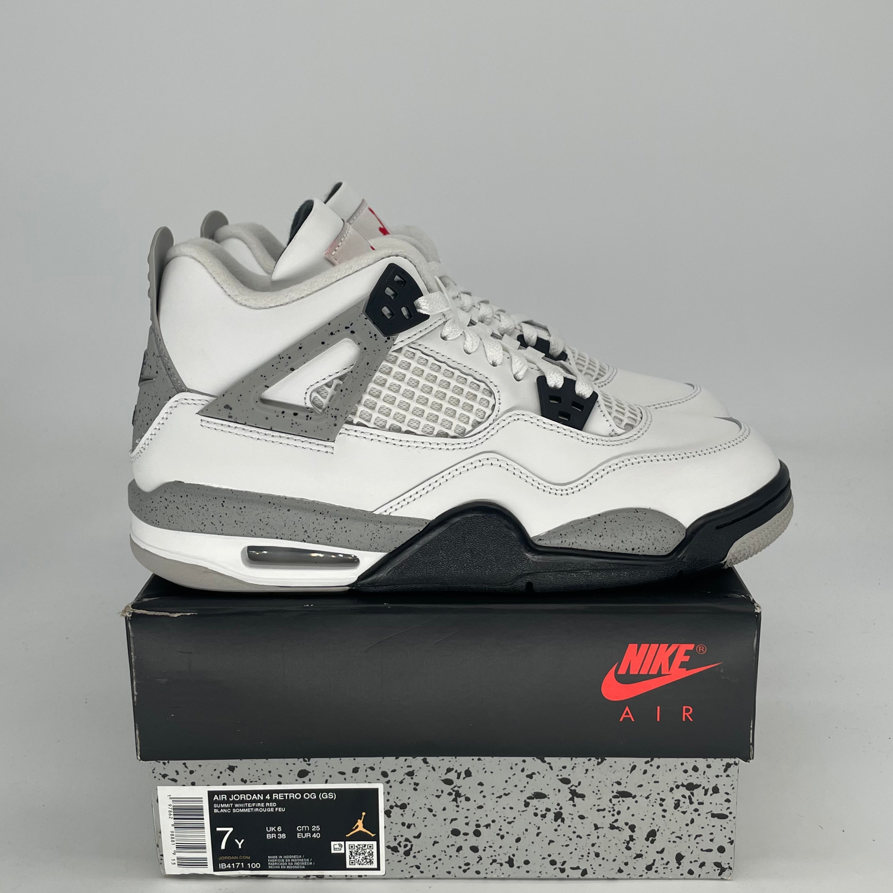 AIR JORDAN 4 WHITE CEMENT IB4171-100 SIZE 7/8.5W