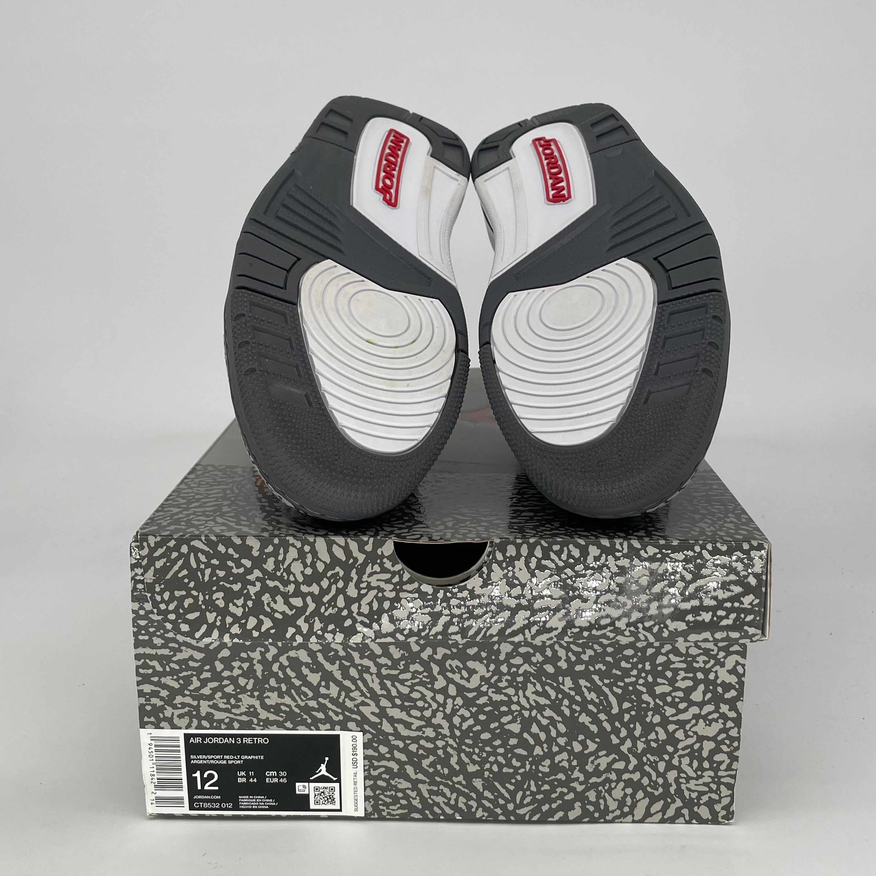 AIR JORDAN 3 COOL GREY CT8532-012 SIZE 12/13.5W