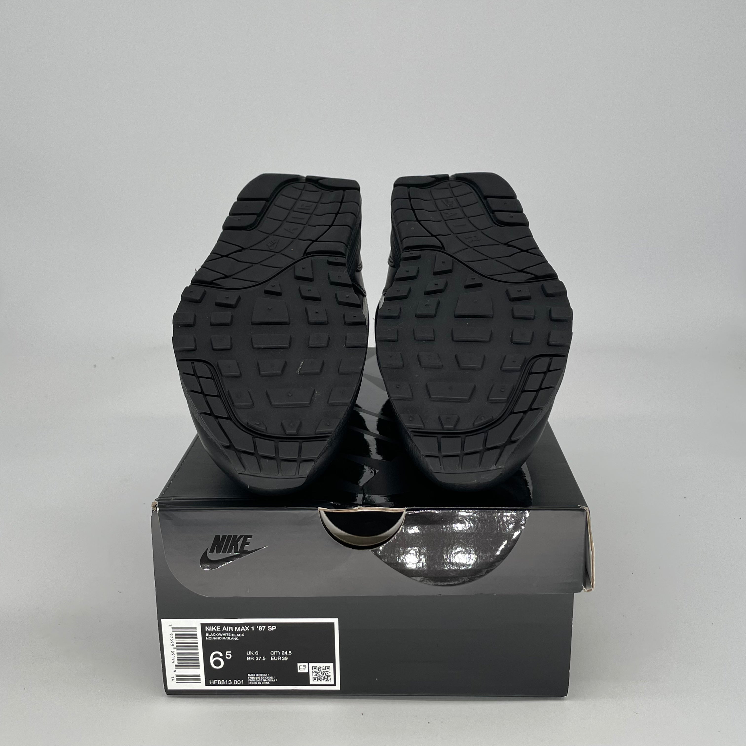 SUPREME X NIKE AIR MAX 1 BLACK WHITE SIZE 6.5/8W HF8813-001