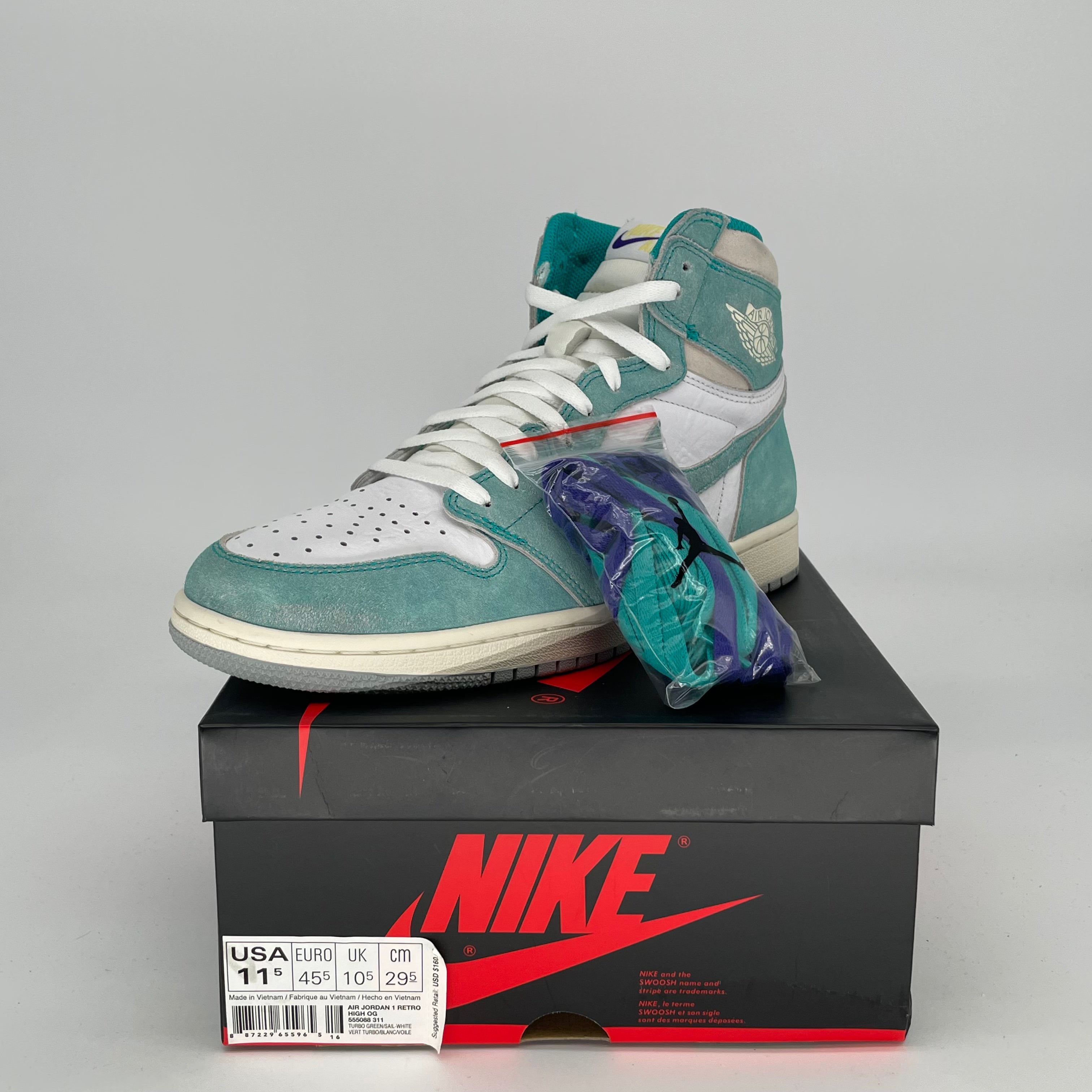 AIR JORDAN 1 TURBO GREEN SIZE 11.5 555088-311