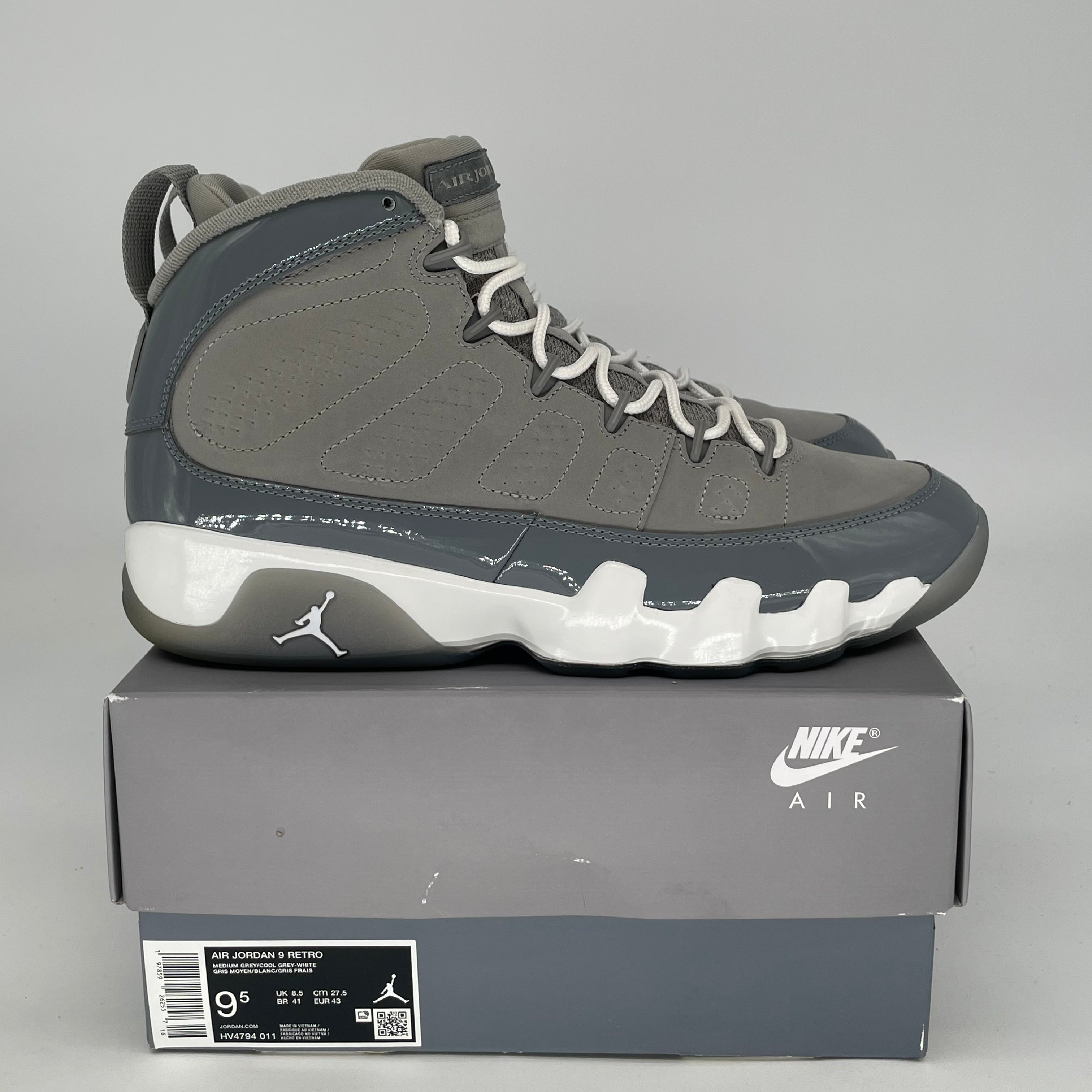 AIR JORDAN 9 COOL GREY HV4794-011 SIZE 9.5/11W