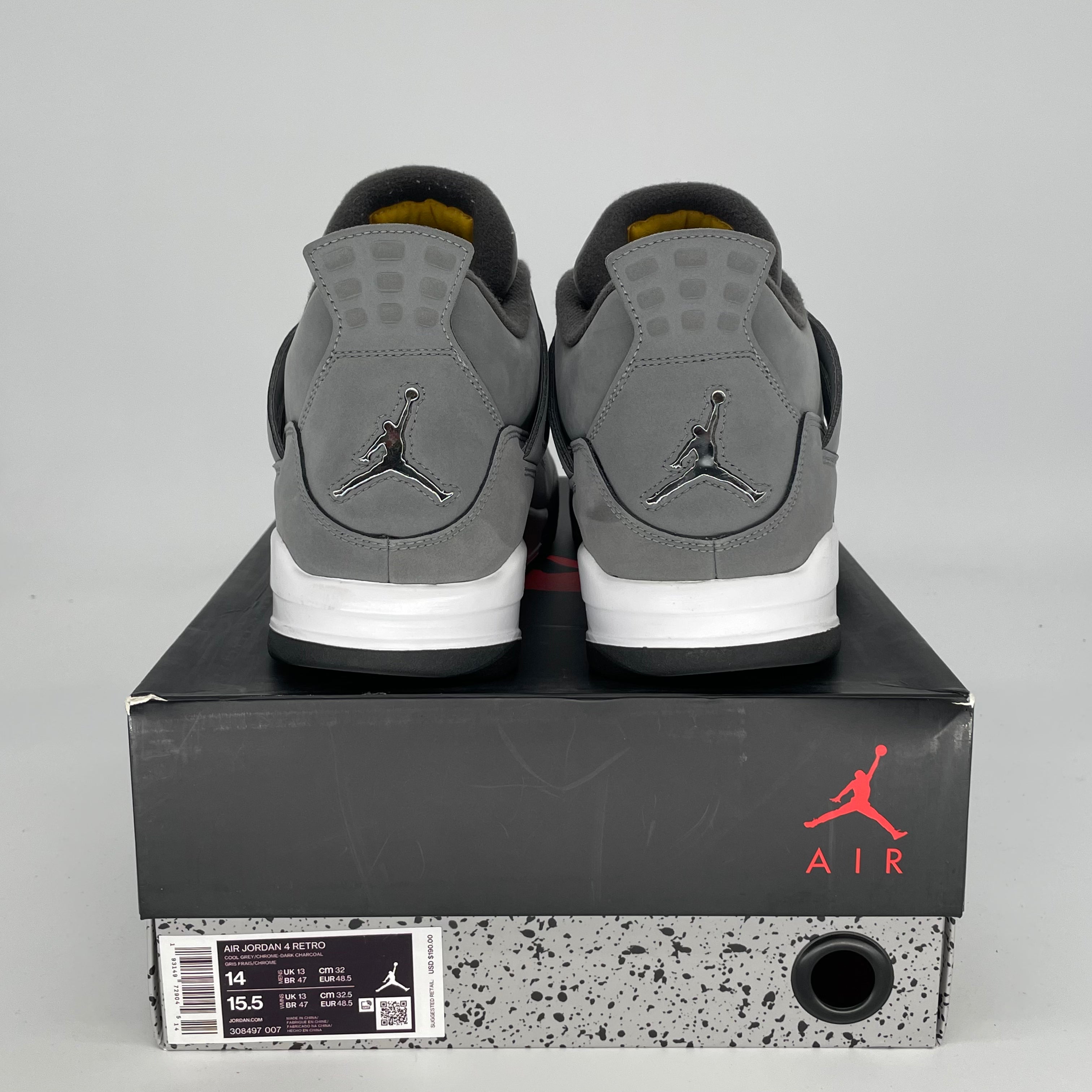 AIR JORDAN 4 COOL GREY SIZE 14 308497-007