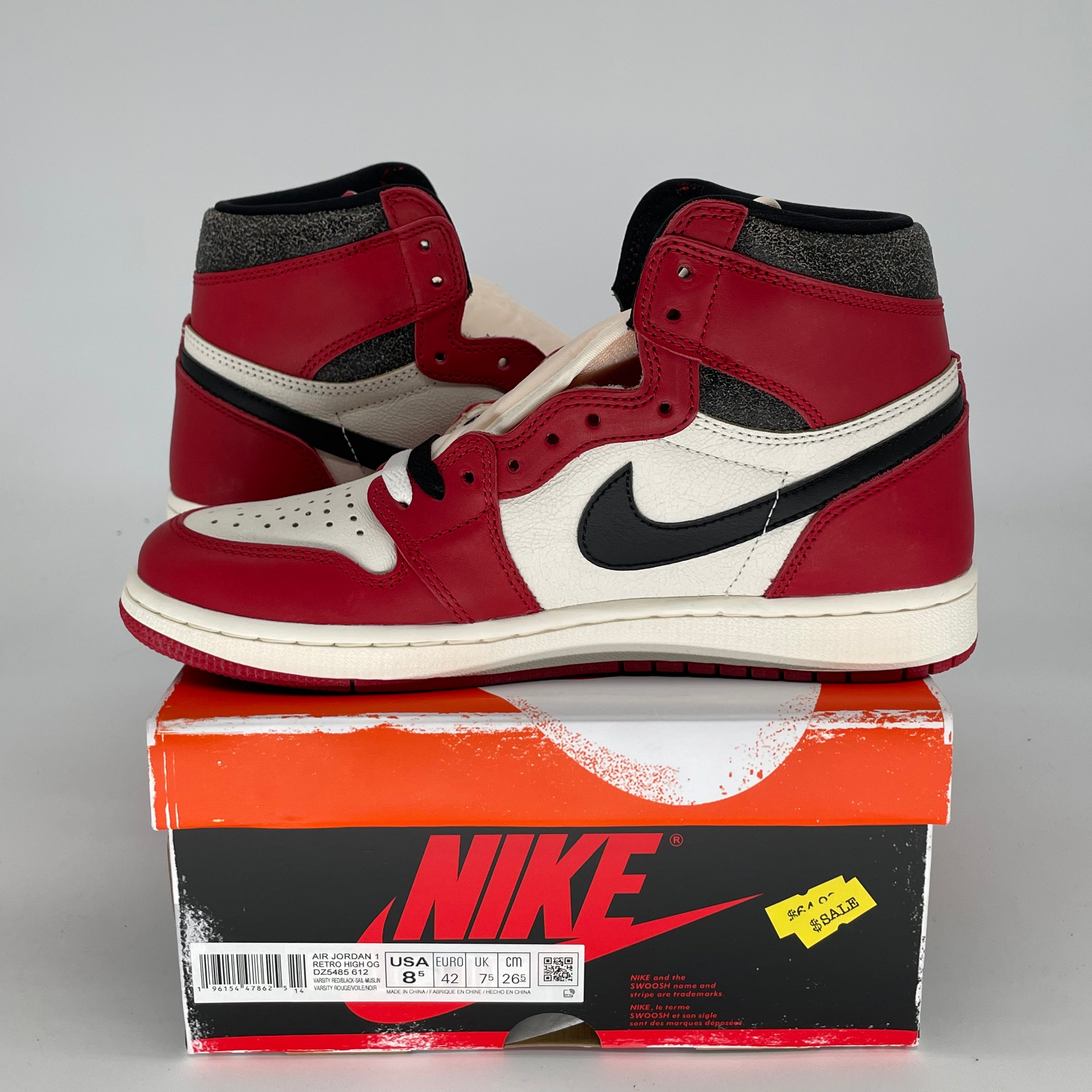 AIR JORDAN 1 CHICAGO LOST AND FOUND SIZE 8.5/10W DZ5485-612