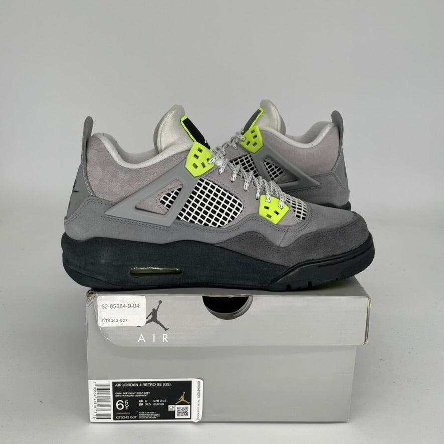 AIR JORDAN 4 NEON 95 SIZE 6.5Y CT5343-007