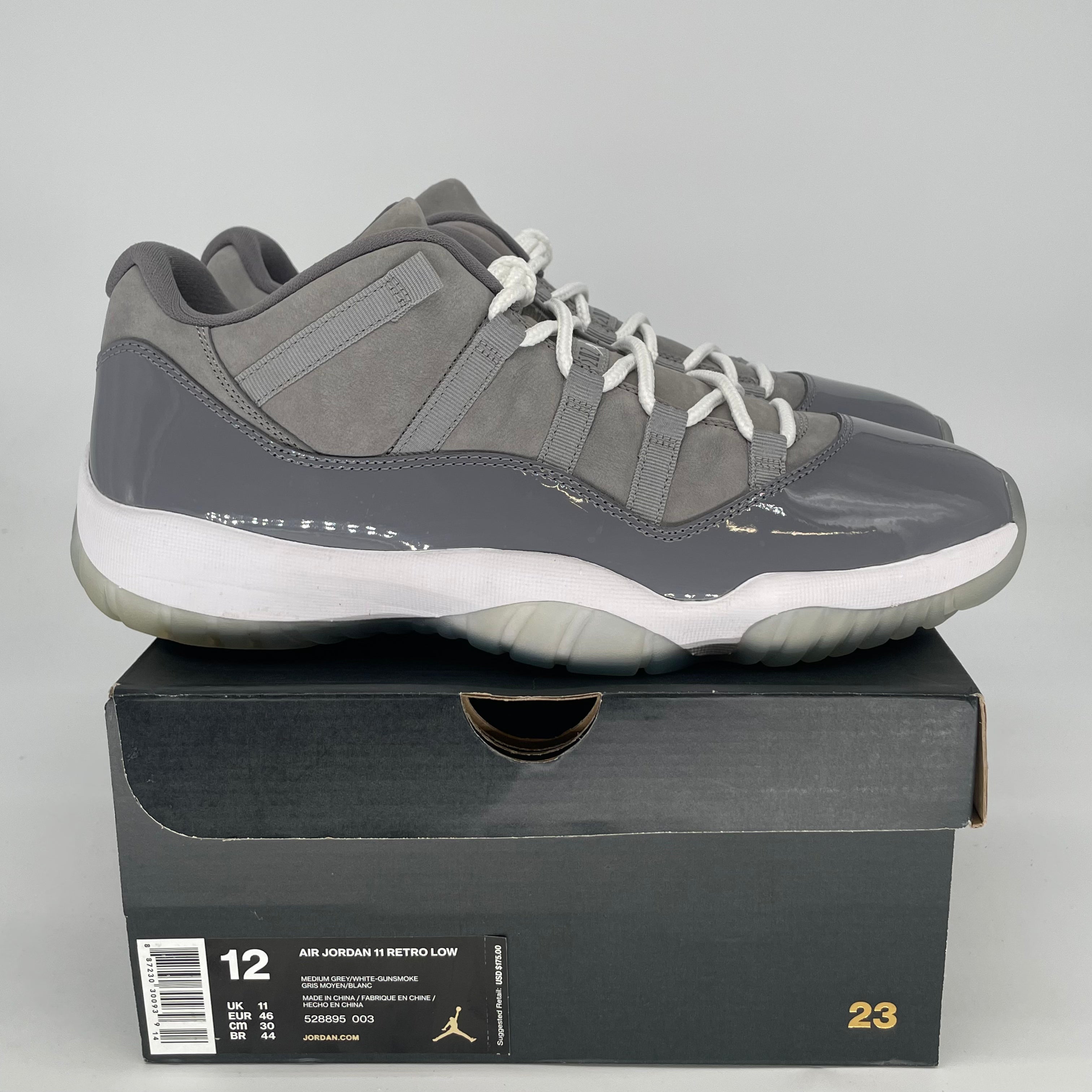 AIR JORDAN 11 LOW COOL GREY 528895-003 SIZE 12/13.5W
