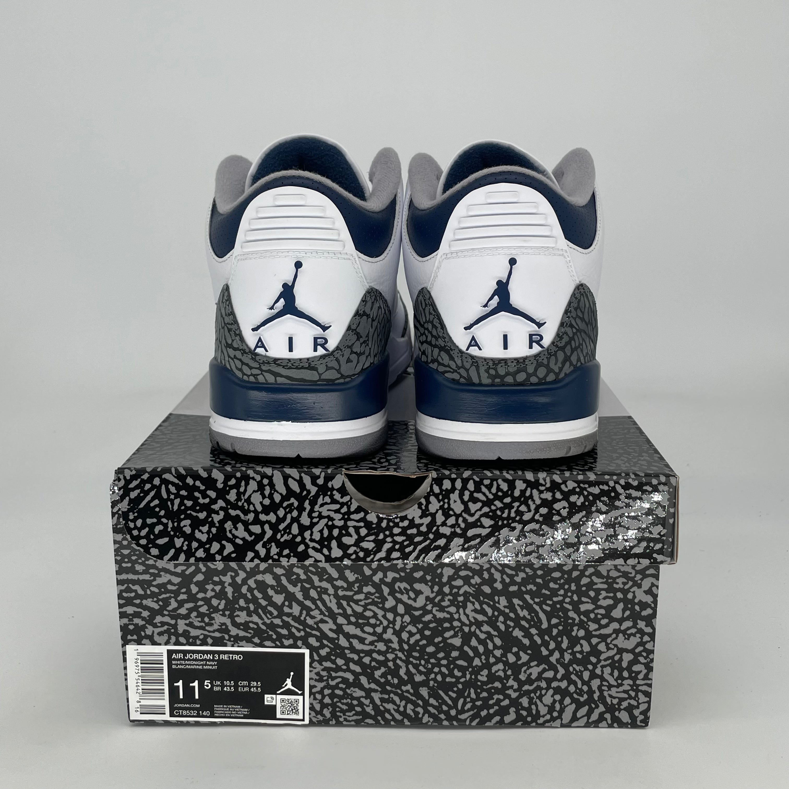 AIR JORDAN 3 MIDNIGHT NAVY CT8532-140 SIZE 11.5/13W