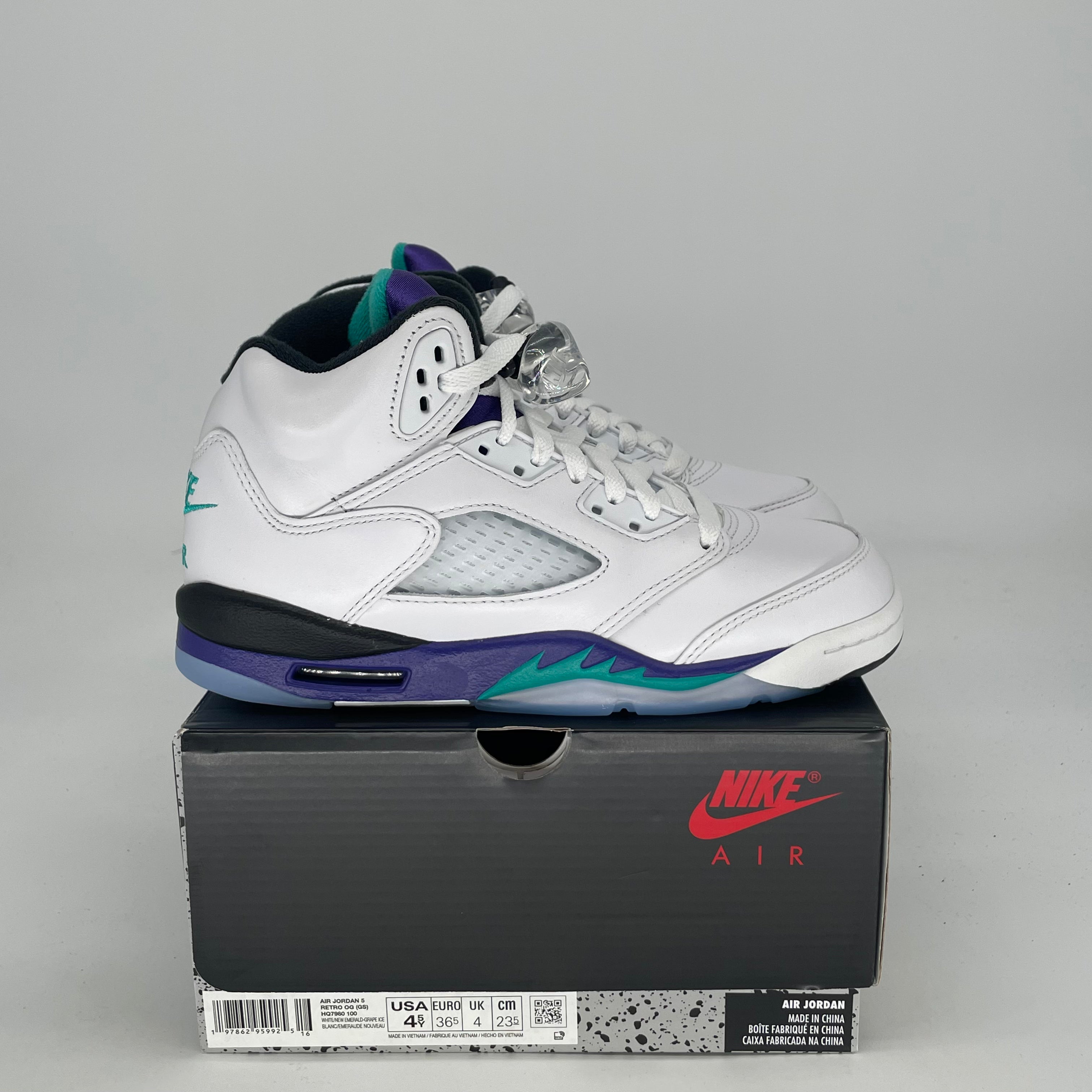 AIR JORDAN 5 GRAPE HQ7980-100 SIZE 4.5/6W