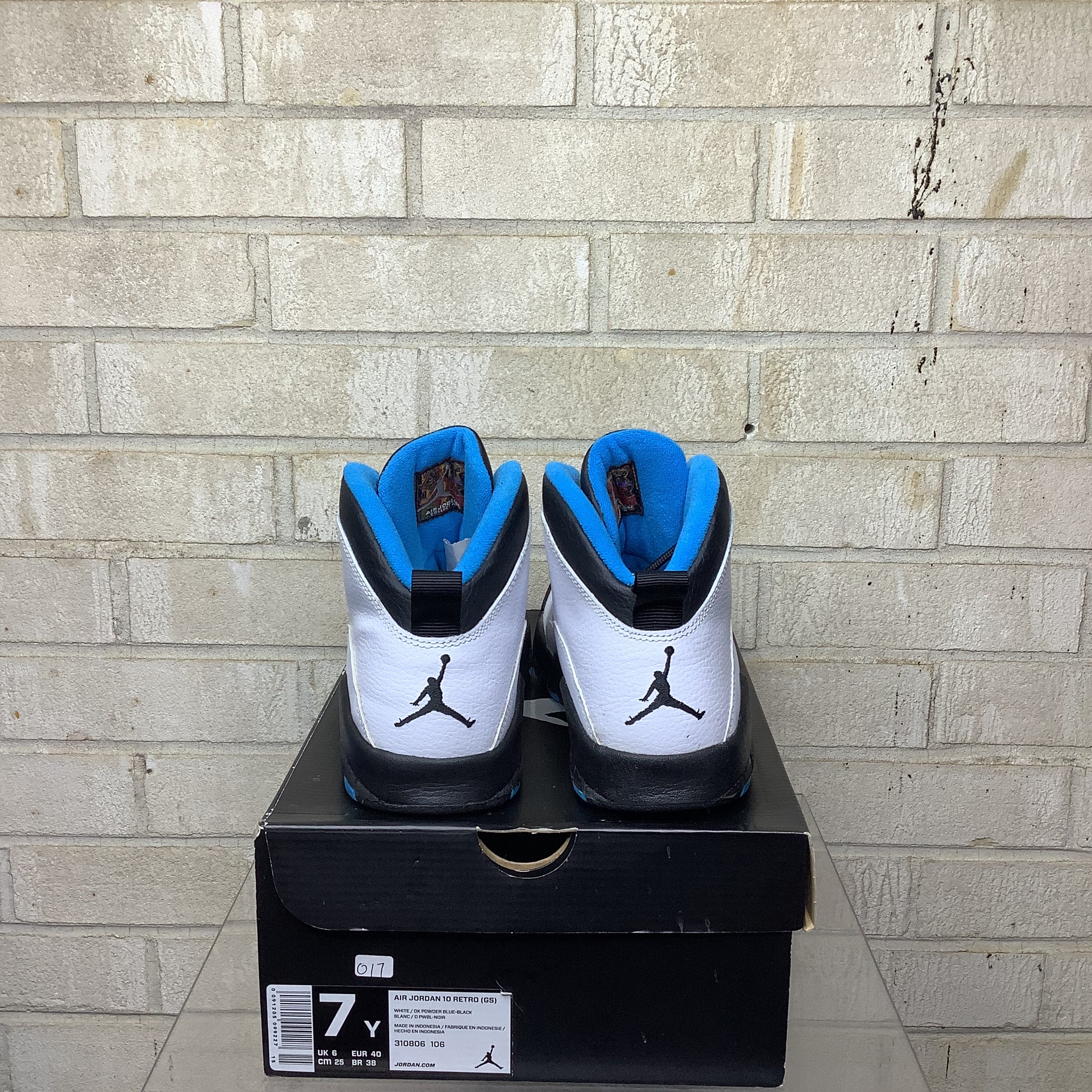 AIR JORDAN 10 POWDER BLUE SIZE 7Y 310806-106