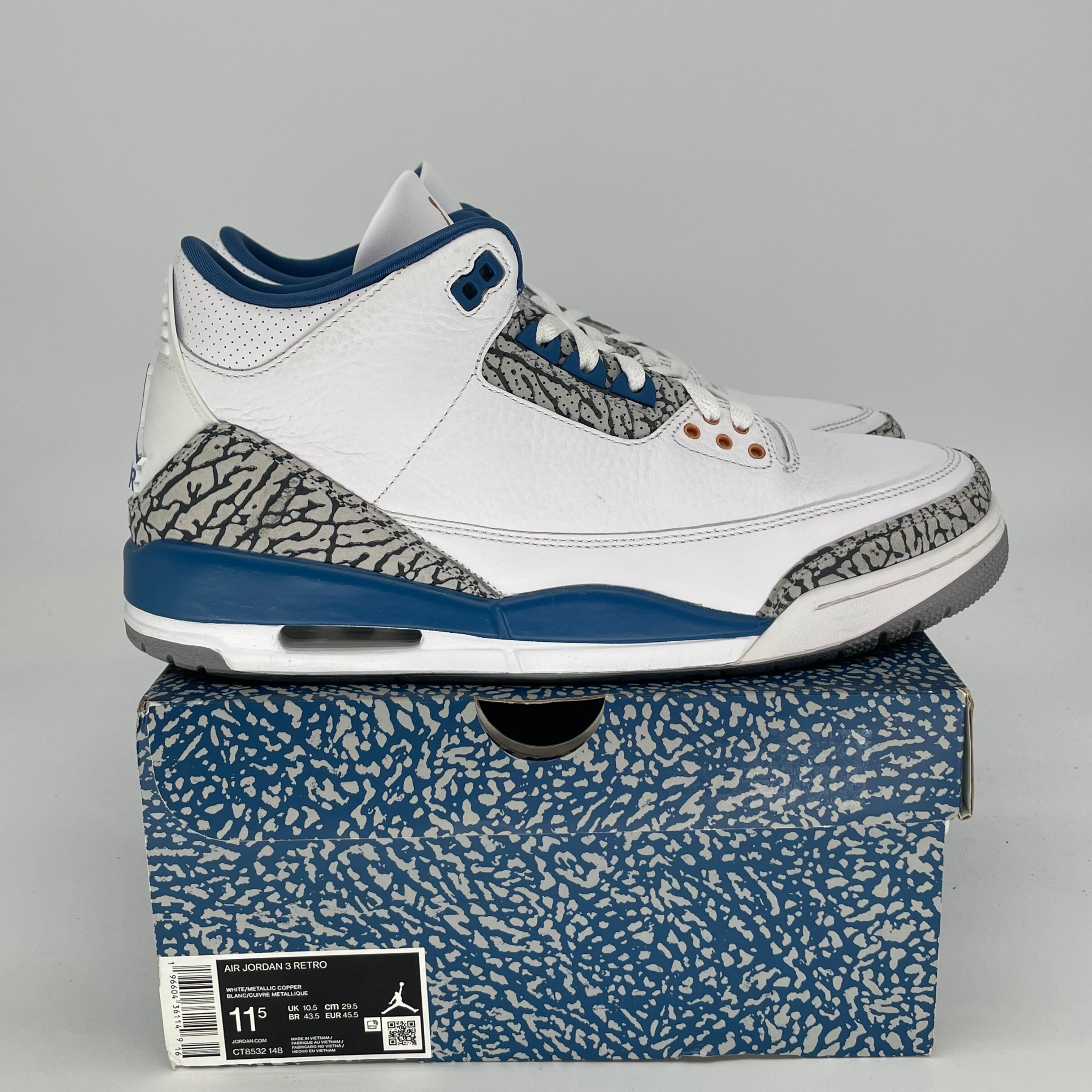 AIR JORDAN 3 WIZARDS CT8532-148 SIZE 11.5/13W
