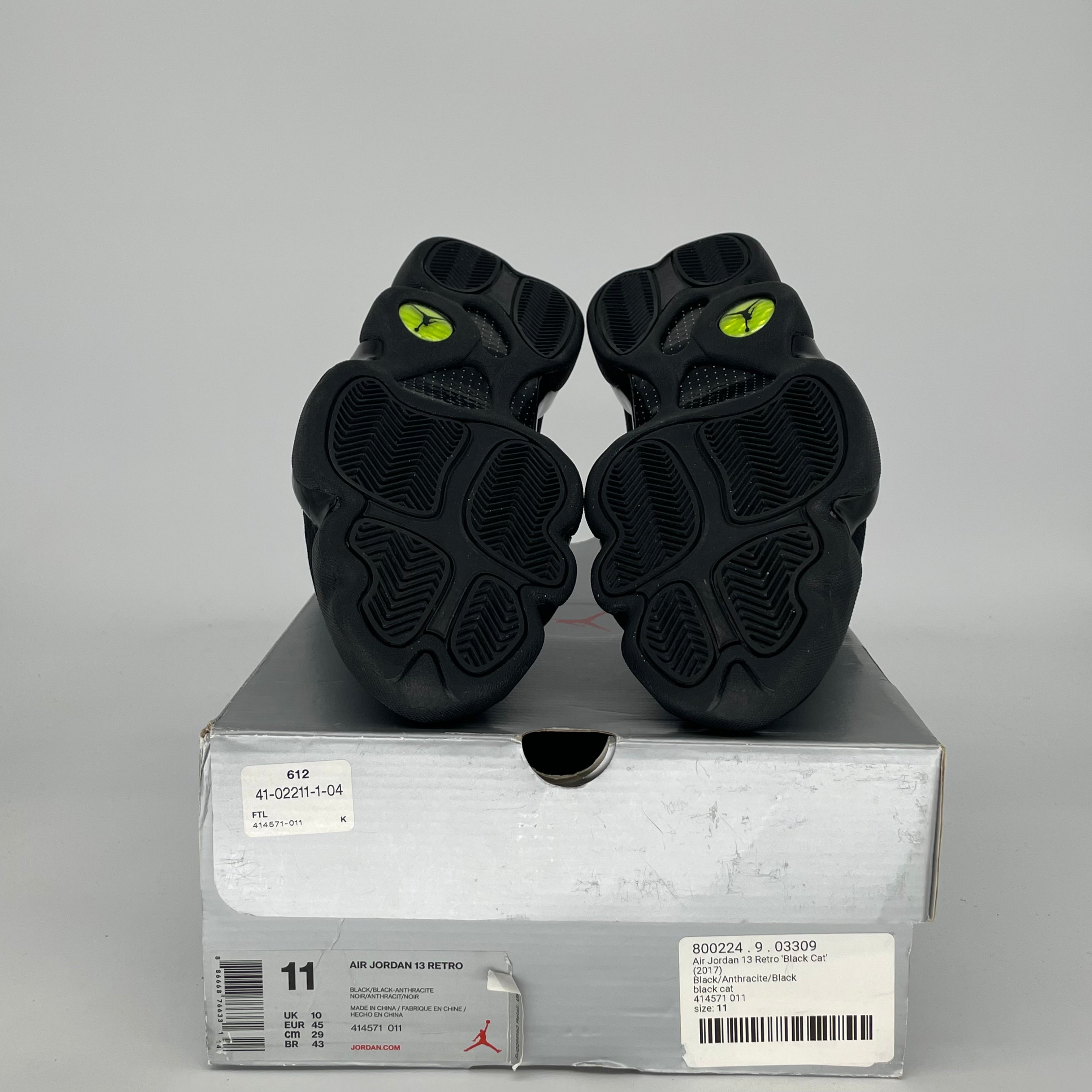 AIR JORDAN 13 BLACK CAT 414571-011 SIZE 11/12.5W