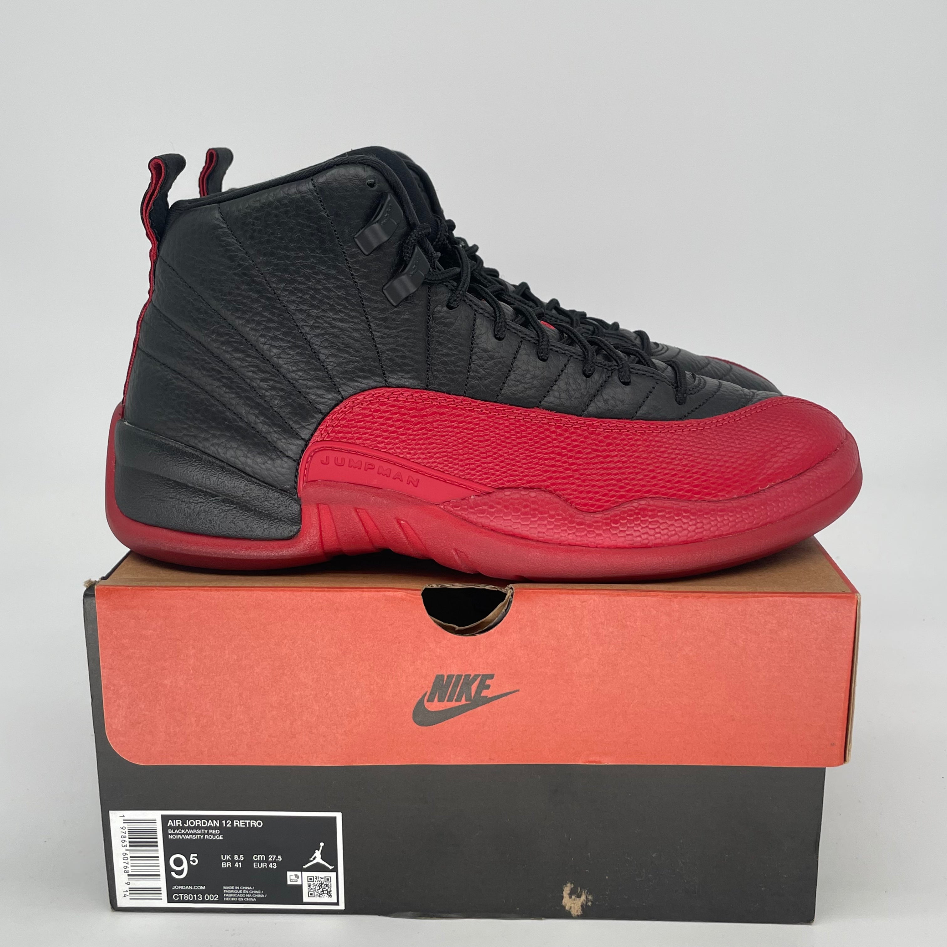AIR JORDAN 12 FLU GAME CT8013-002 SIZE 9.5/11W
