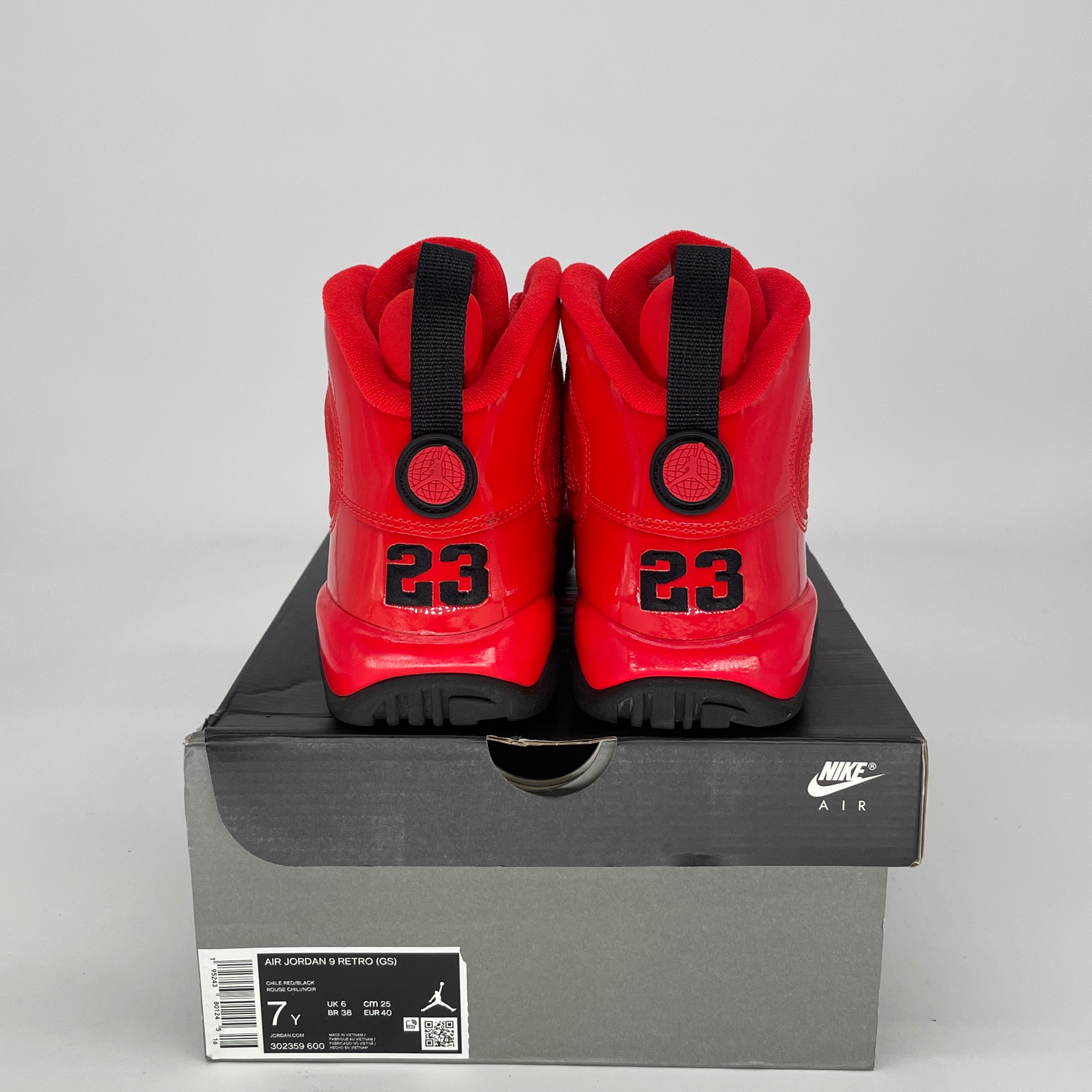 AIR JORDAN 9 CHILE RED 302359-600 SIZE 7/8.5W