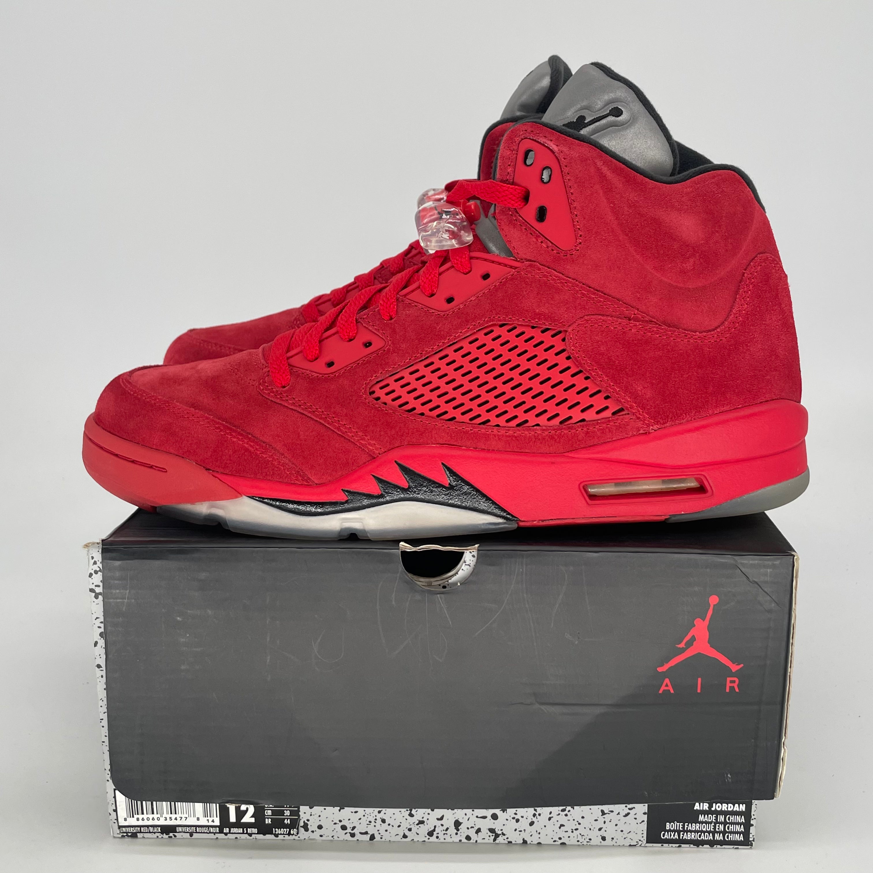 AIR JORDAN 5 RED SUEDE 136027-602 SIZE 12/13.5W