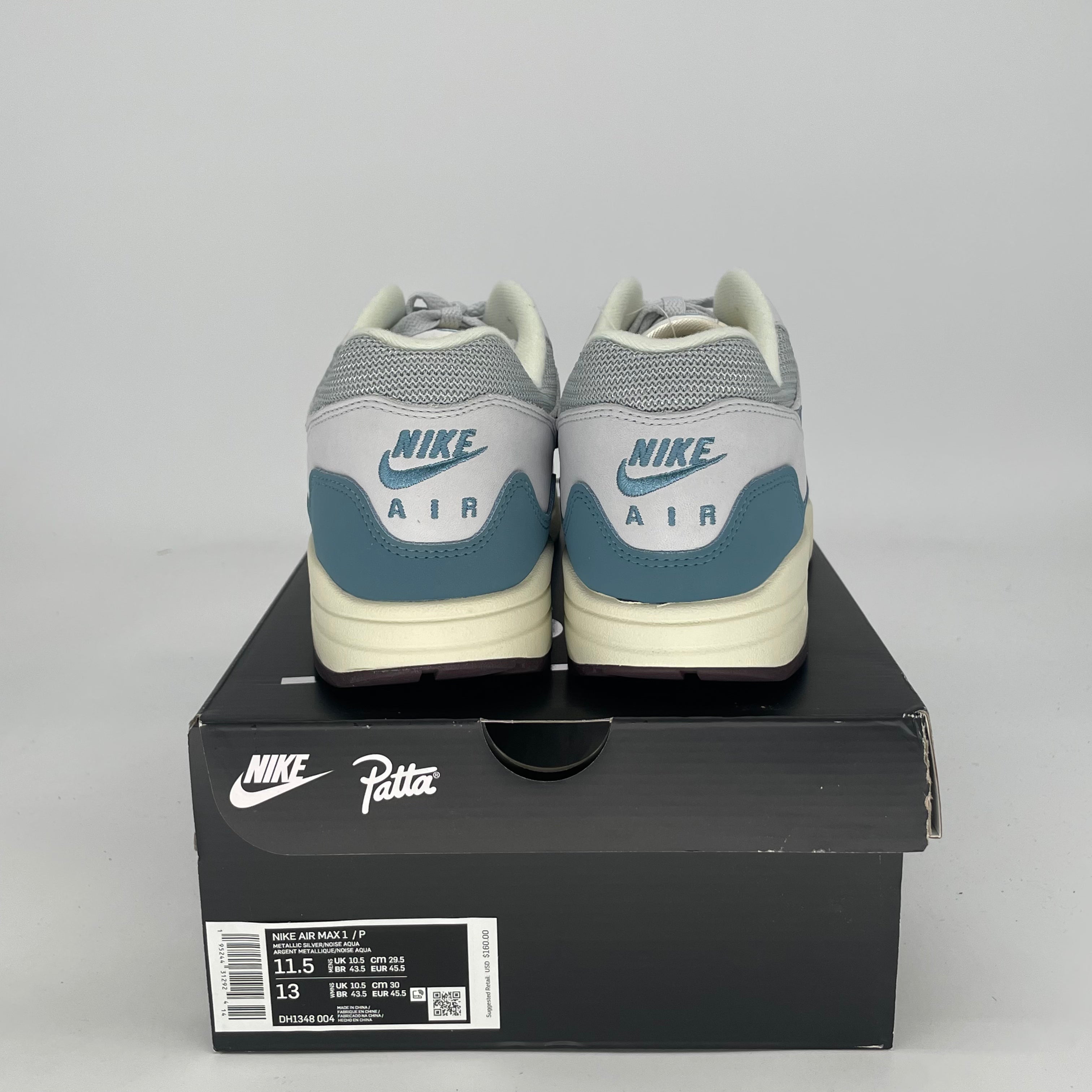 NIKE AIR MAX 1 PATTA WAVES NOISE AQUA W/ BRACELET DH1348-004 SIZE 11.5/13W