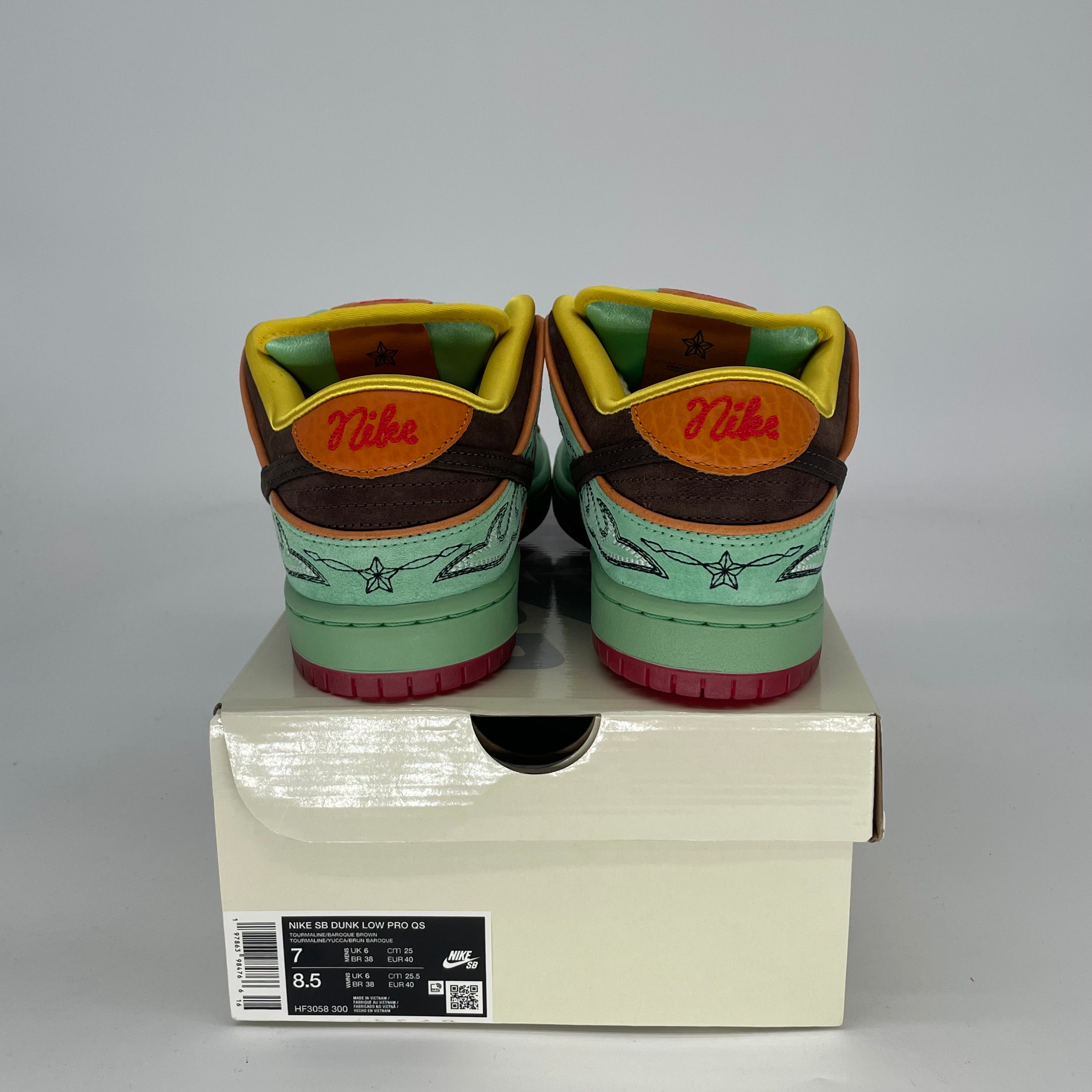 NIKE SB DUNK LOW RODEO TOURMALINE HF3058-300 SIZE 7/8.5W