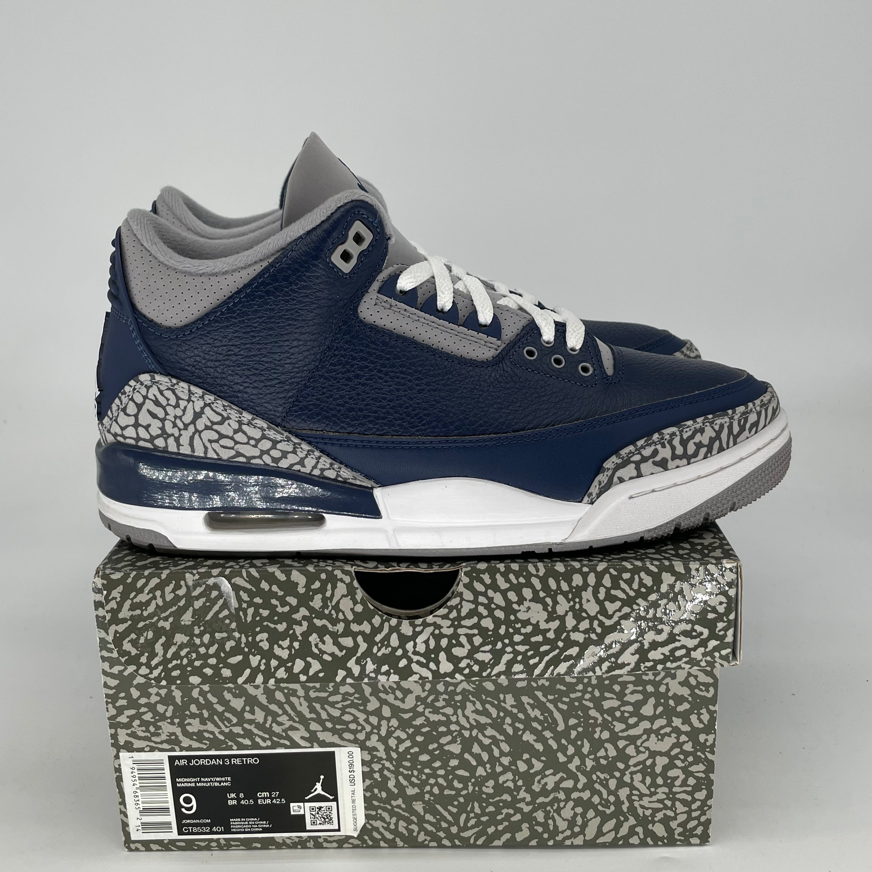 AIR JORDAN 3 GEORGETOWN SIZE 9/10.5W CT8532-401