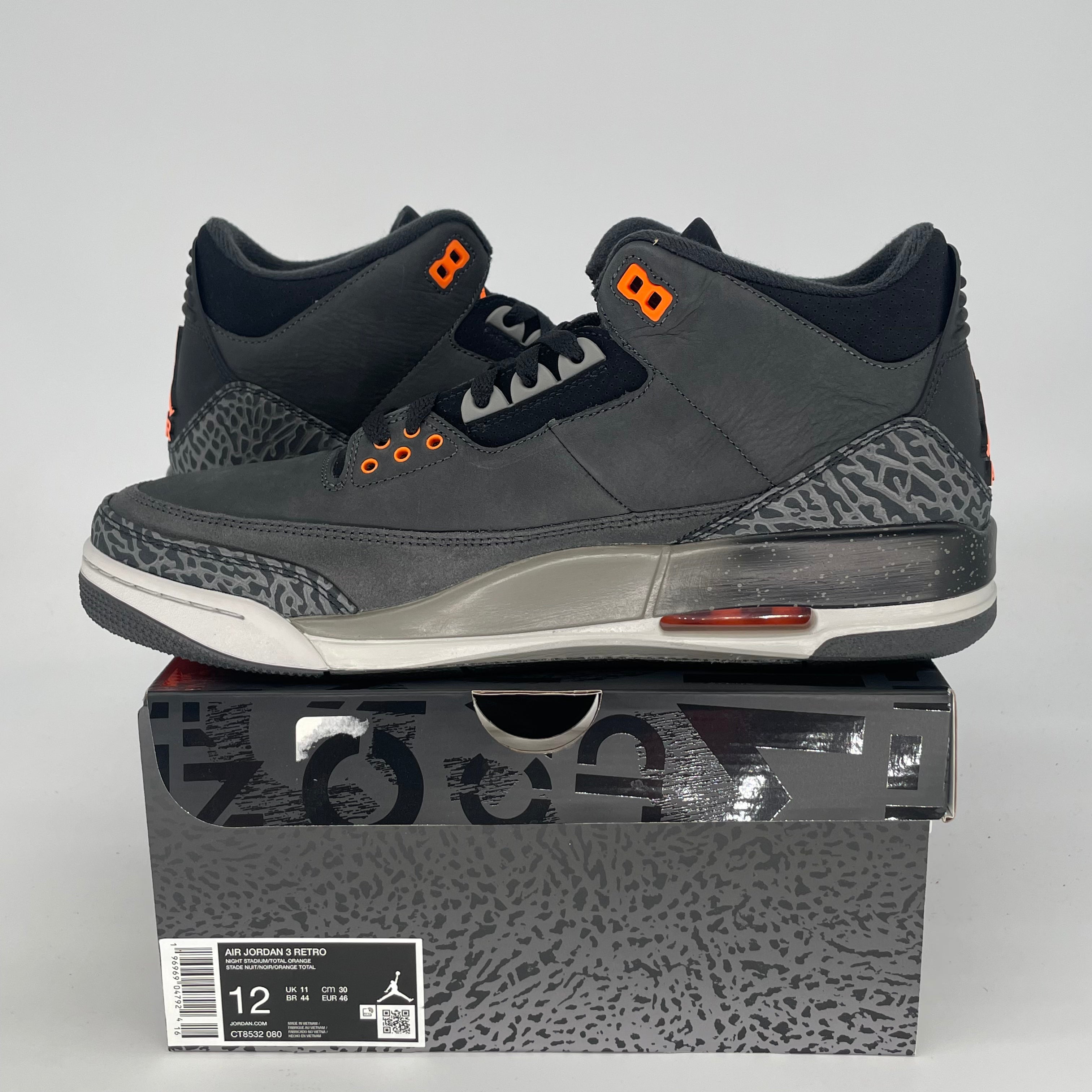 AIR JORDAN 3 FEAR CT8532-080 SIZE 12/13.5W