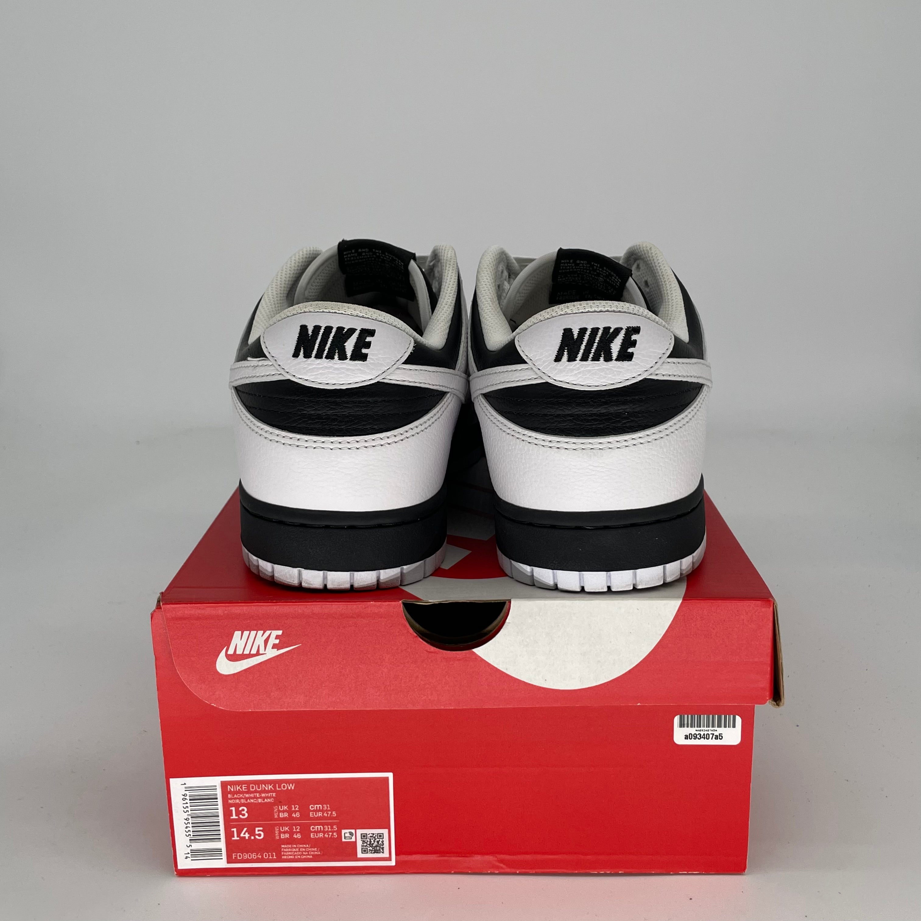 NIKE DUNK LOW REVERSE PANDA SIZE 13/14.5W FD9064-011