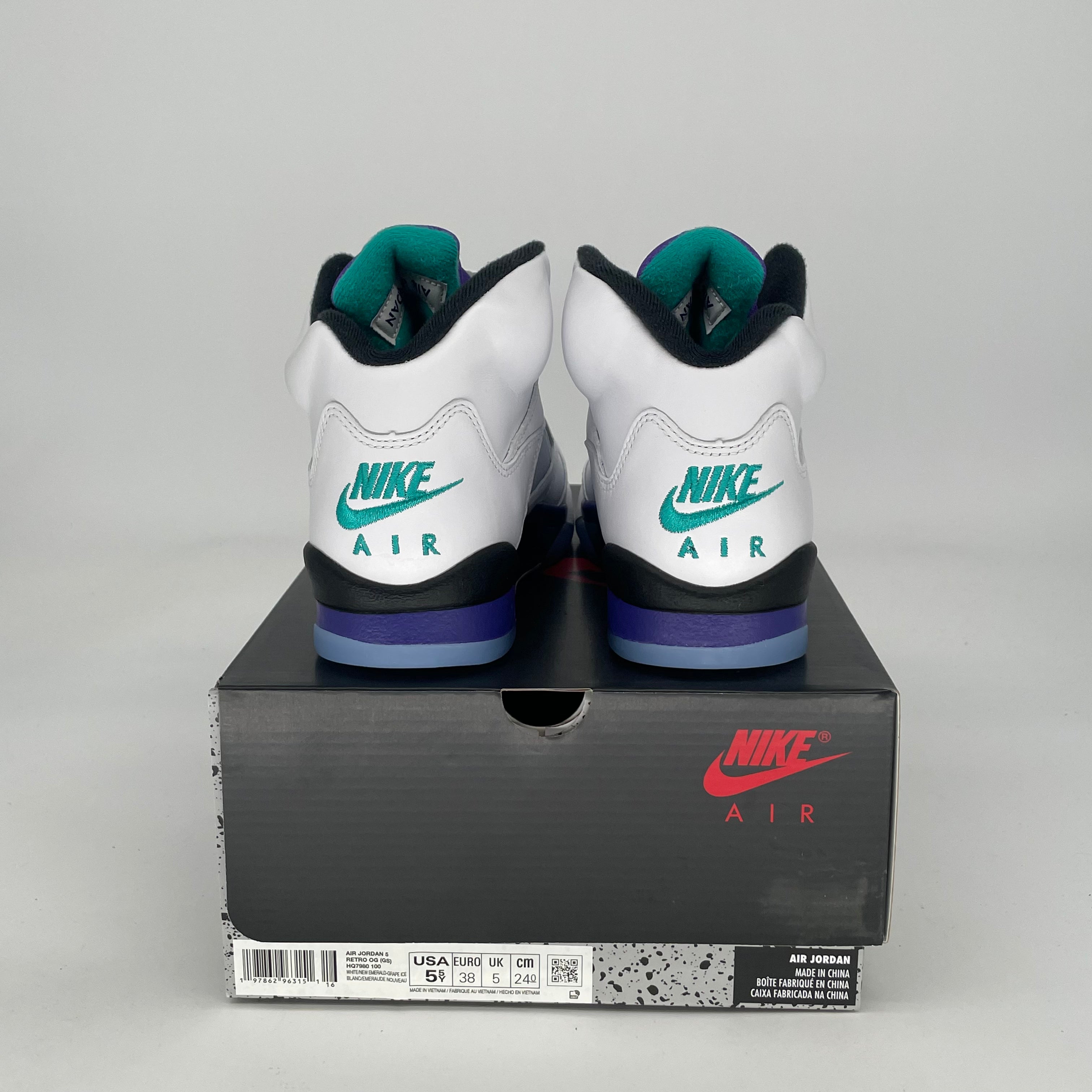 AIR JORDAN 5 GRAPE HQ7980-100 SIZE 5.5/7W