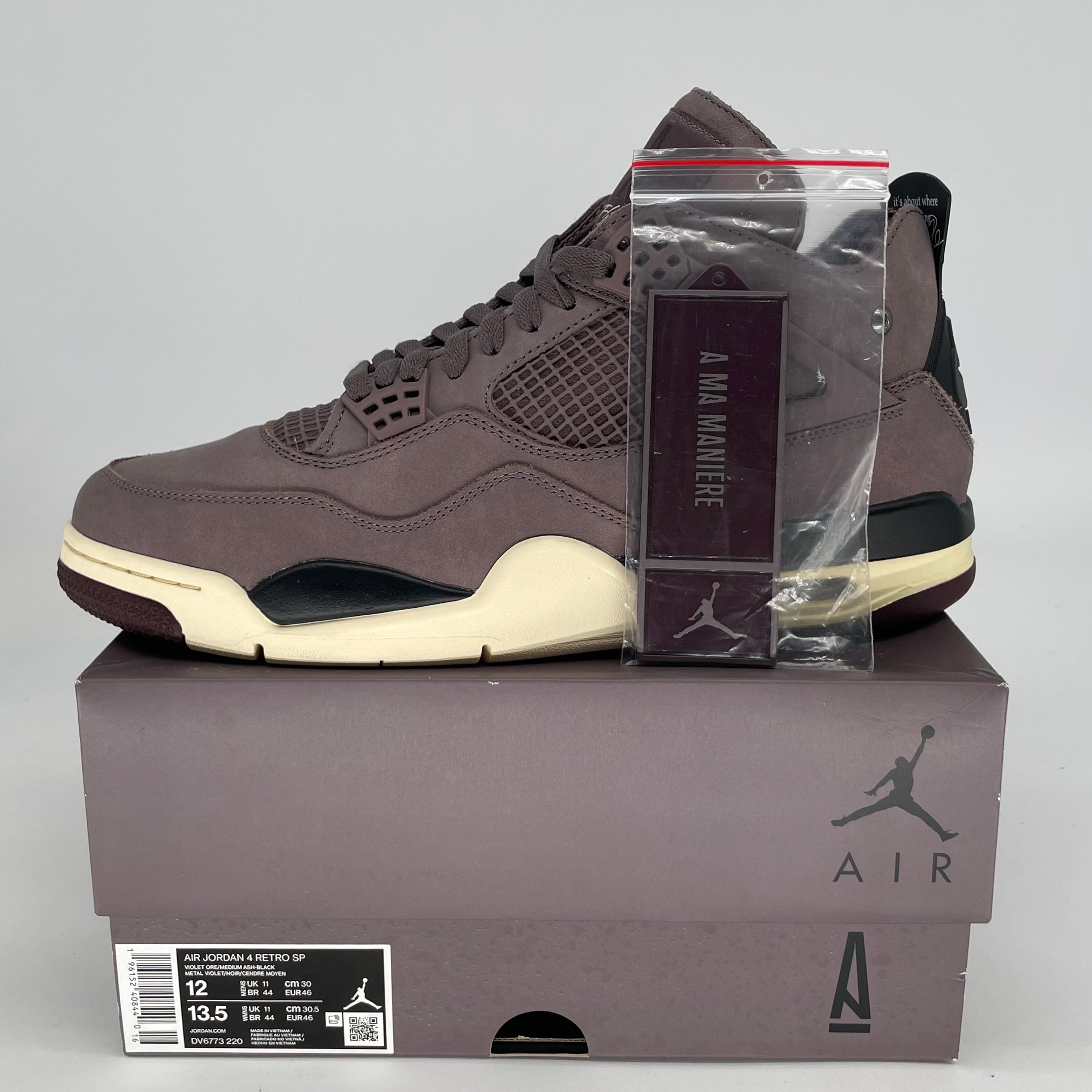 AIR JORDAN 4 A MA MANIERE VIOLET ORE DV6773-220 SIZE 12/13.5W